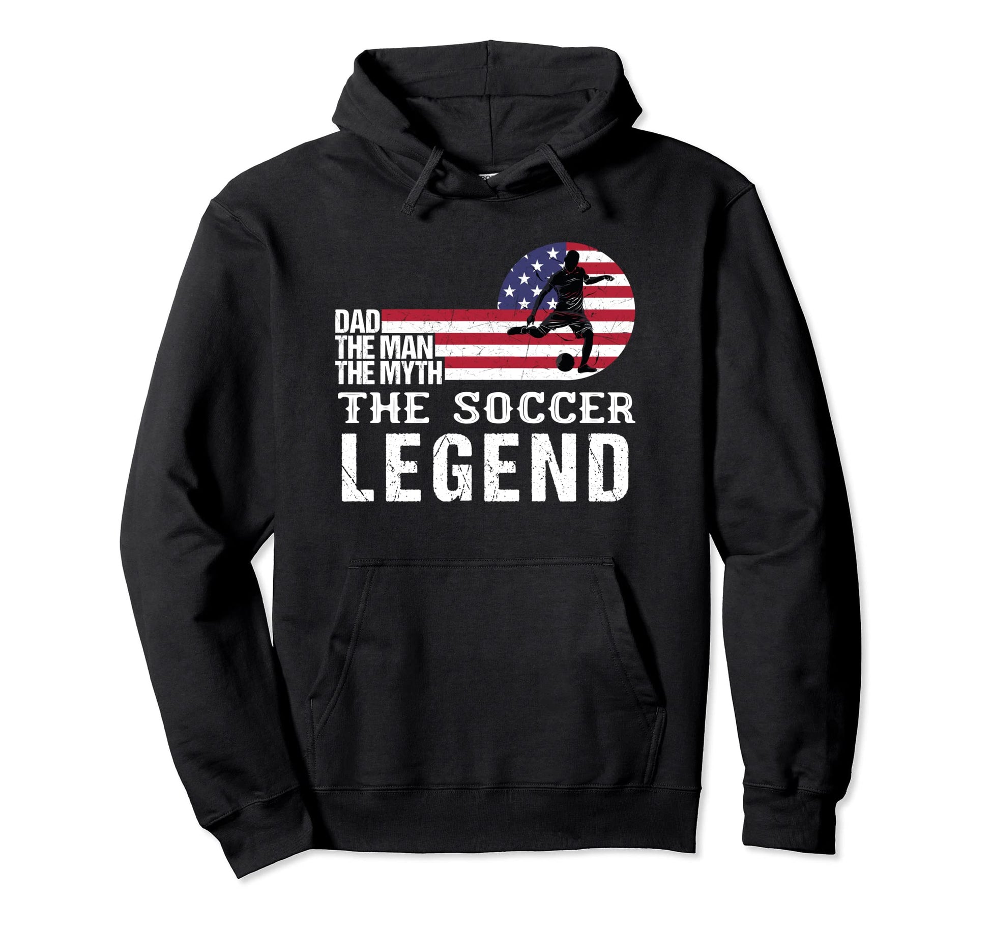 Dad Myth Soccer Gift Lover Us Flag Funny Hoodie - Minimalist Print Unisex - T-Shirt, Sweatshirt, Hoodie