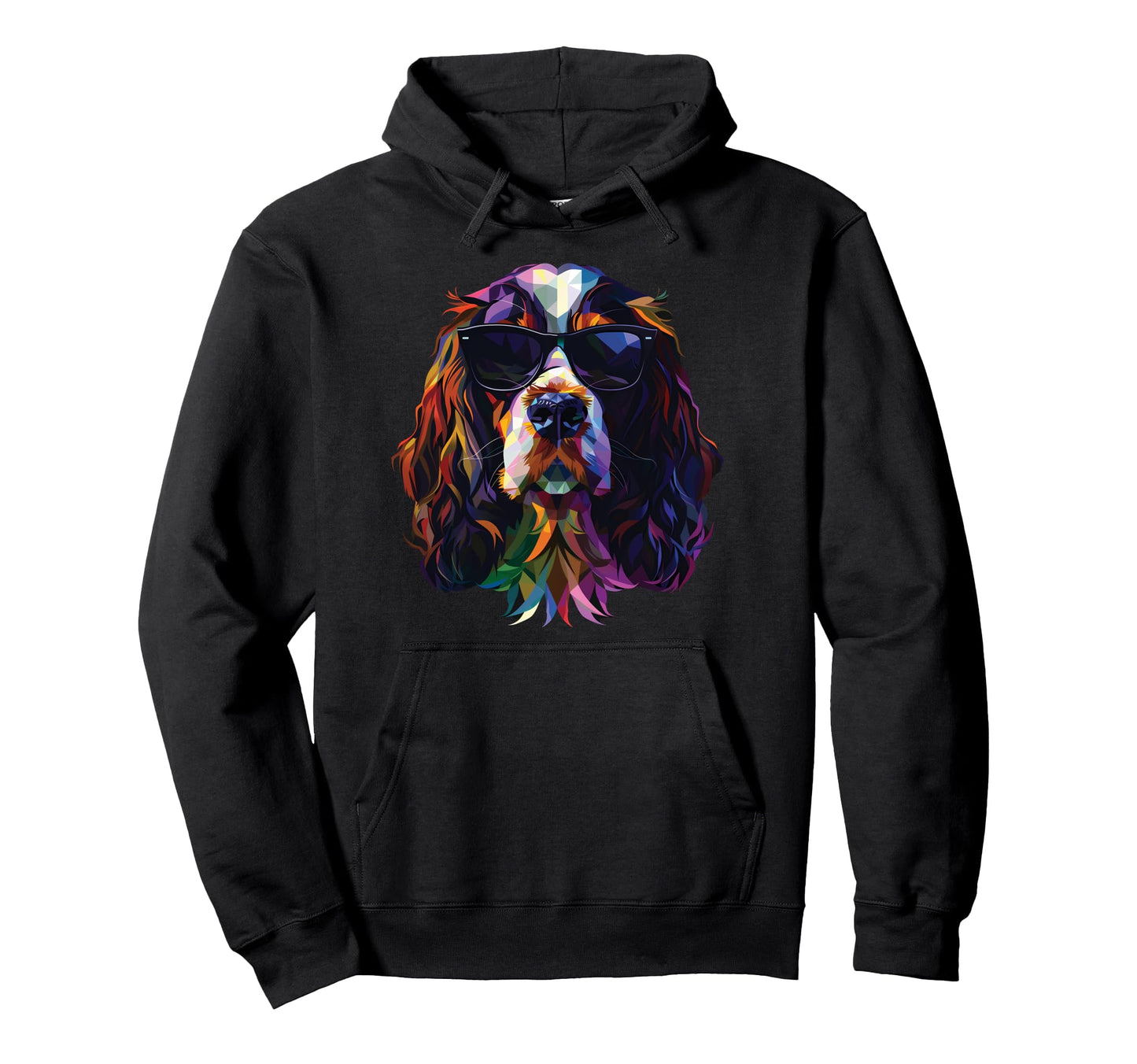 Dog Dad Mom Sunglasses Springer Spaniel Hoodie - Novelty Apparel for Adults - T-Shirt, Sweatshirt, Hoodie