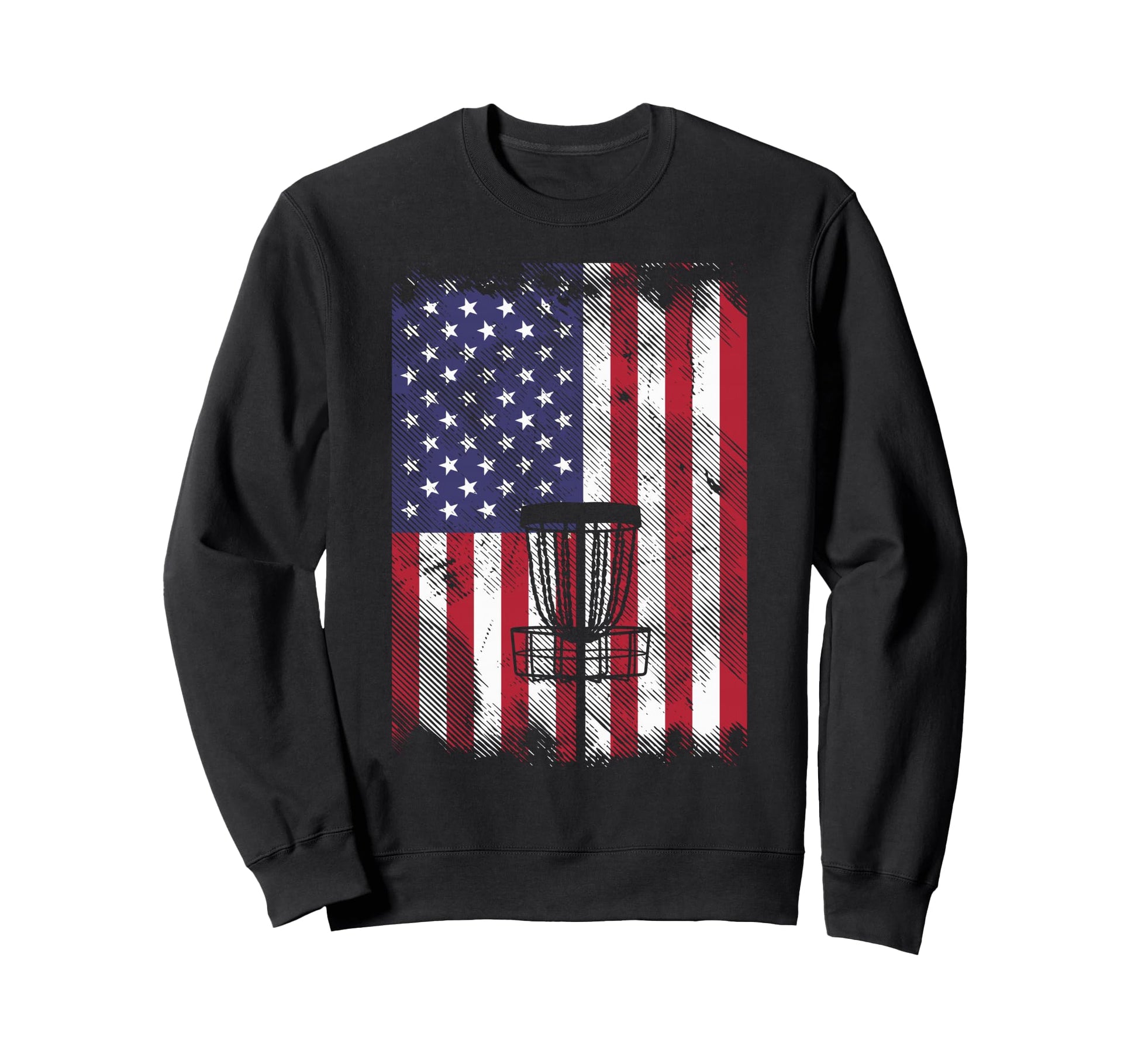 Flag Disc Golf Basket Frisbee Sweatshirt - Aesthetic Graphic for Adults - T-Shirt, Sweatshirt, Hoodie