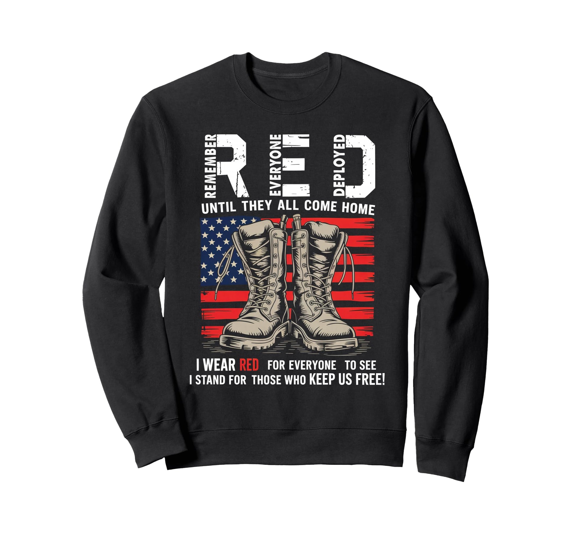 Red Friday Military Support Sweatshirt - Minimalist Print for Adults - T-Shirt, Sweatshirt, Hoodie