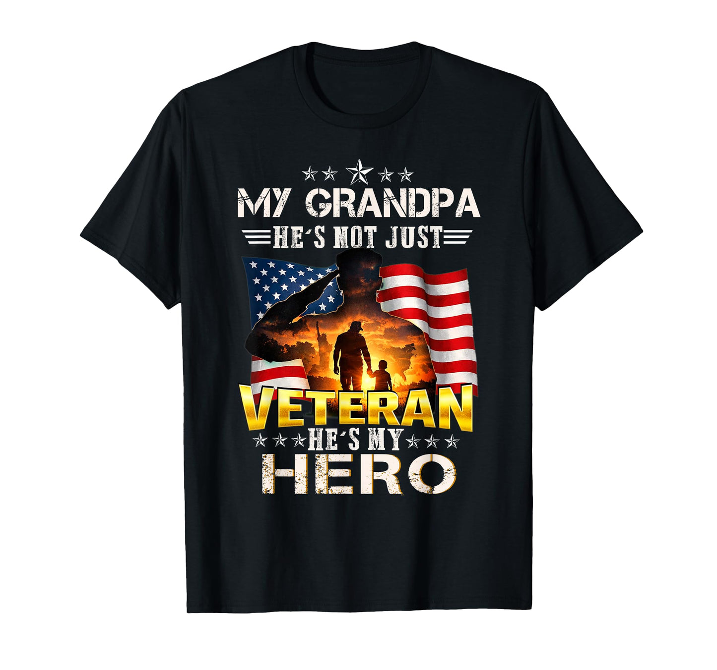 Military Veteran Support My Grandpa Us T-Shirt - Aesthetic Graphic Unisex - T-Shirt, Sweatshirt, Hoodie