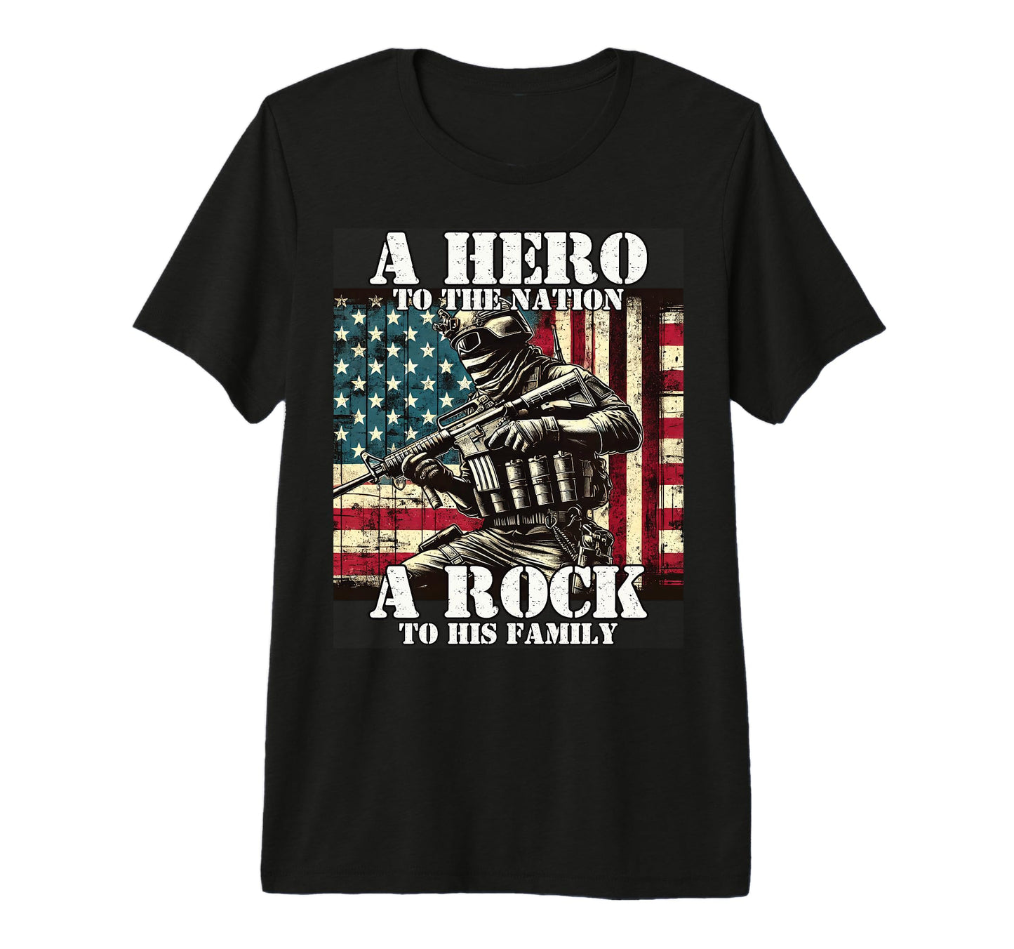 Hero To Nation Rock To His Family T-Shirt - Unique Graphic for Adults - T-Shirt, Sweatshirt, Hoodie