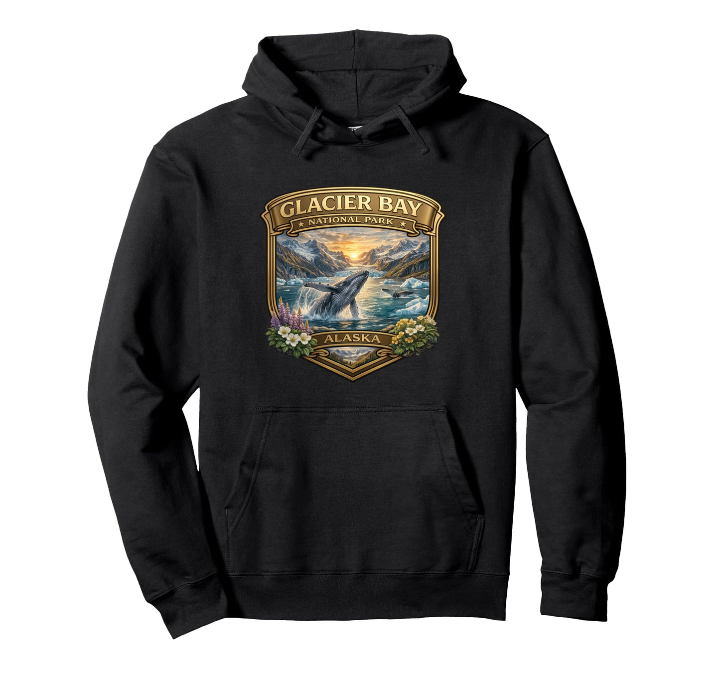 Glacier Bay National Park Alaska Hoodie - Custom Art Print Men Women - T-Shirt, Sweatshirt, Hoodie
