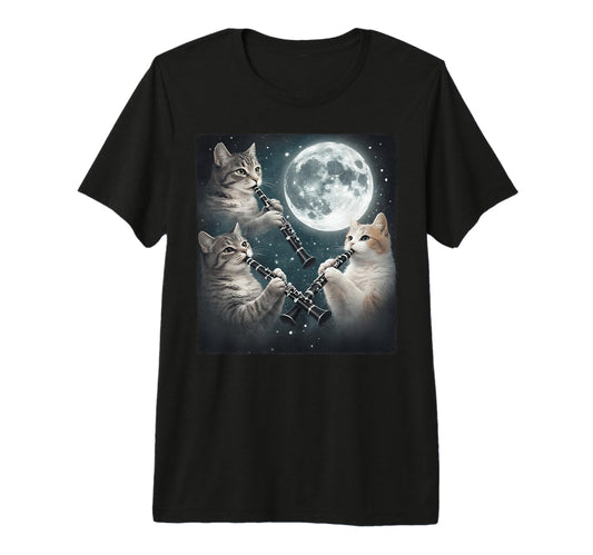 Cat Playing Clarinet Music Funny T-Shirt - Graphic Print for Adults - T-Shirt, Sweatshirt, Hoodie