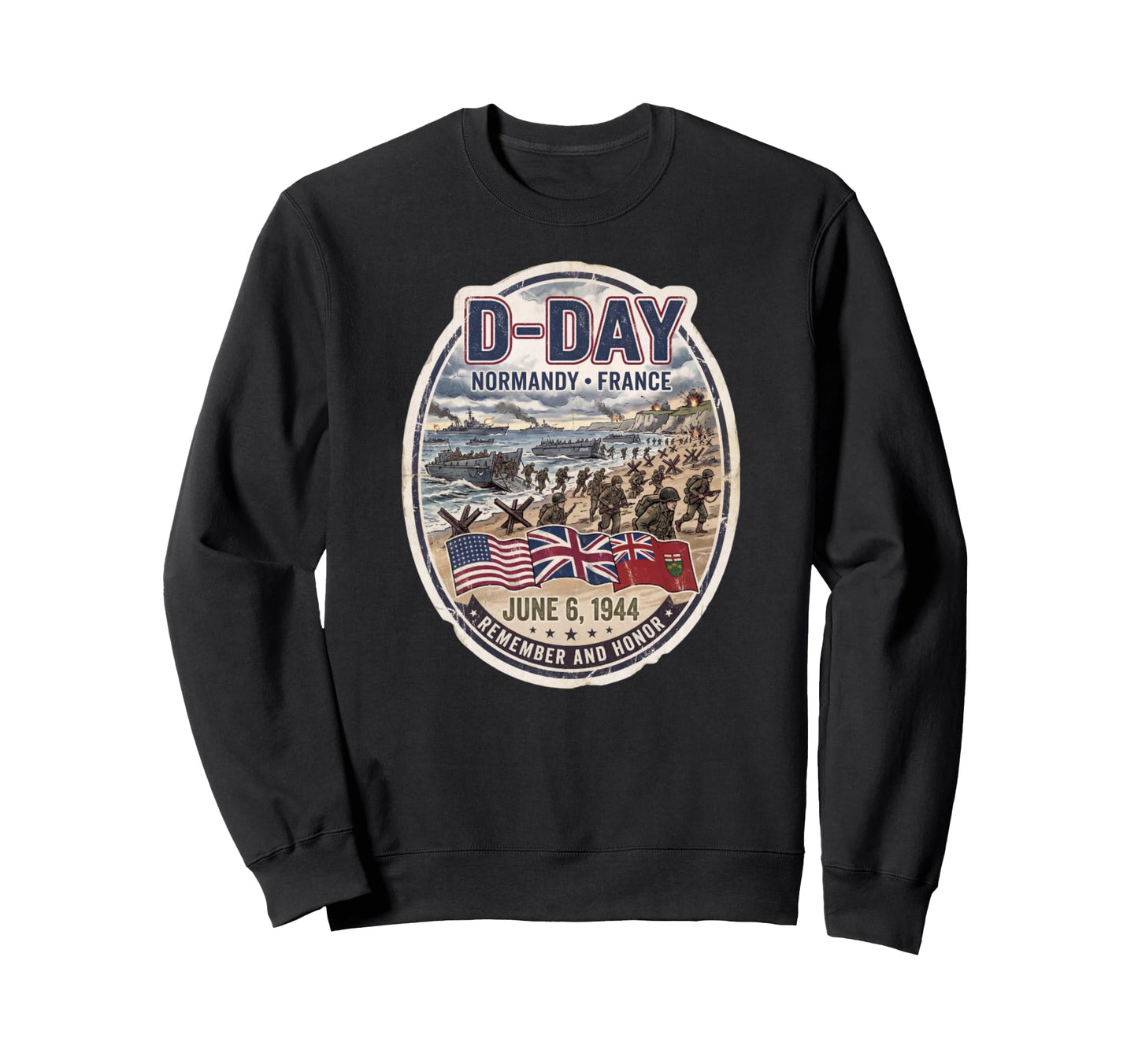 D Day Normandy France Travel Sweatshirt - Novelty Apparel for Adults - T-Shirt, Sweatshirt, Hoodie