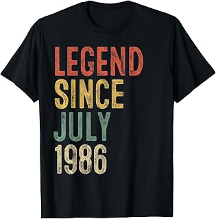 Legend Since July 1986 40th Birthday Men Women 40 Year Old T-Shirt Unisex T-shirt, Sweatshirt, Hoodie, Long Sleeve Tee - T-Shirt, Sweatshirt, Hoodie