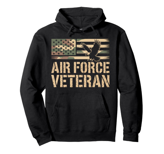 Air Force Veteran Us American Flag Hoodie - Streetwear Style for Adults - T-Shirt, Sweatshirt, Hoodie