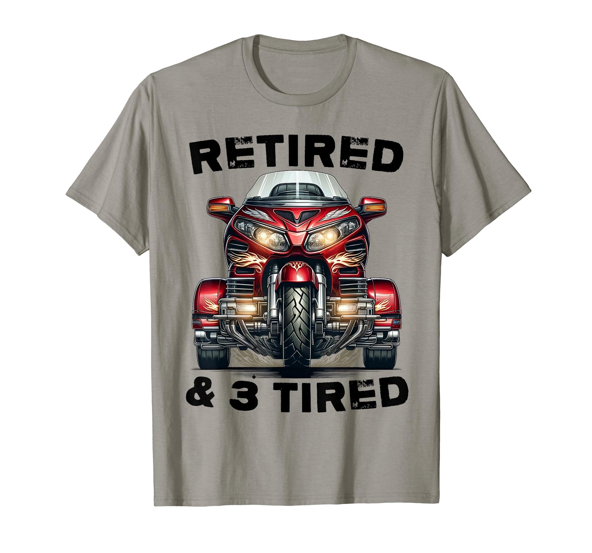 Retired Motorcycle Trike Grandpa Three T-Shirt - Unique Graphic for Adults - T-Shirt, Sweatshirt, Hoodie