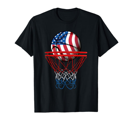 Basketball American Patriotic 4Th July T-Shirt - Graphic Print Men Women - T-Shirt, Sweatshirt, Hoodie
