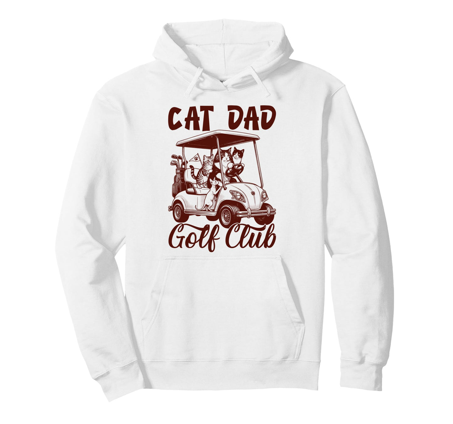 Cat Dad Golf Club Golfing Golfer Cat Hoodie - Trendy Graphic for Adults - T-Shirt, Sweatshirt, Hoodie