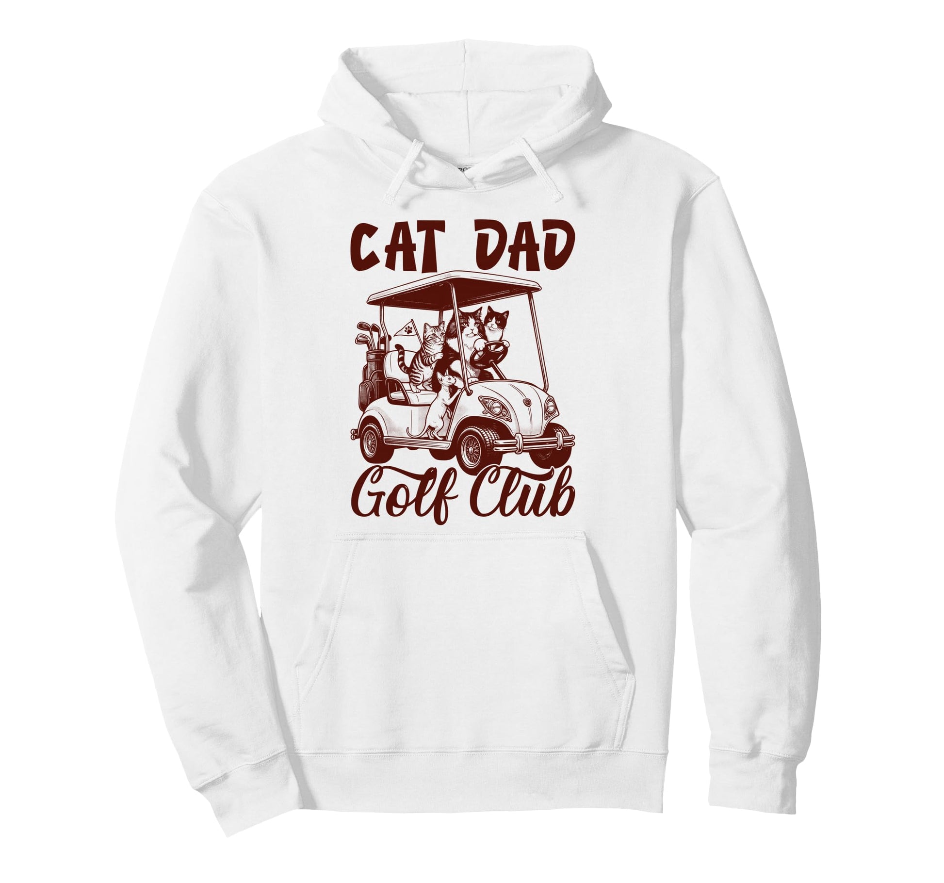 Cat Dad Golf Club Golfing Golfer Cat Hoodie - Trendy Graphic for Adults - T-Shirt, Sweatshirt, Hoodie