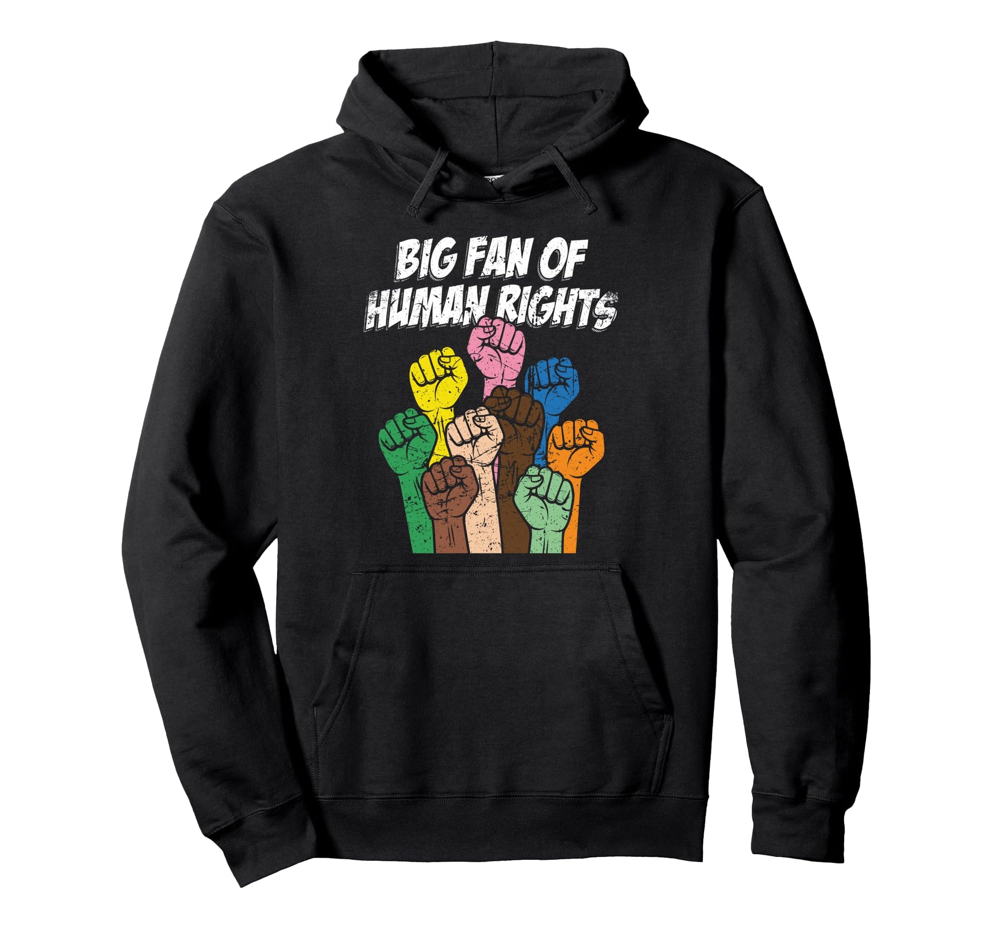Big Fan Human Rights Pop Art Raised Fists Hoodie - Graphic Print Unisex - T-Shirt, Sweatshirt, Hoodie