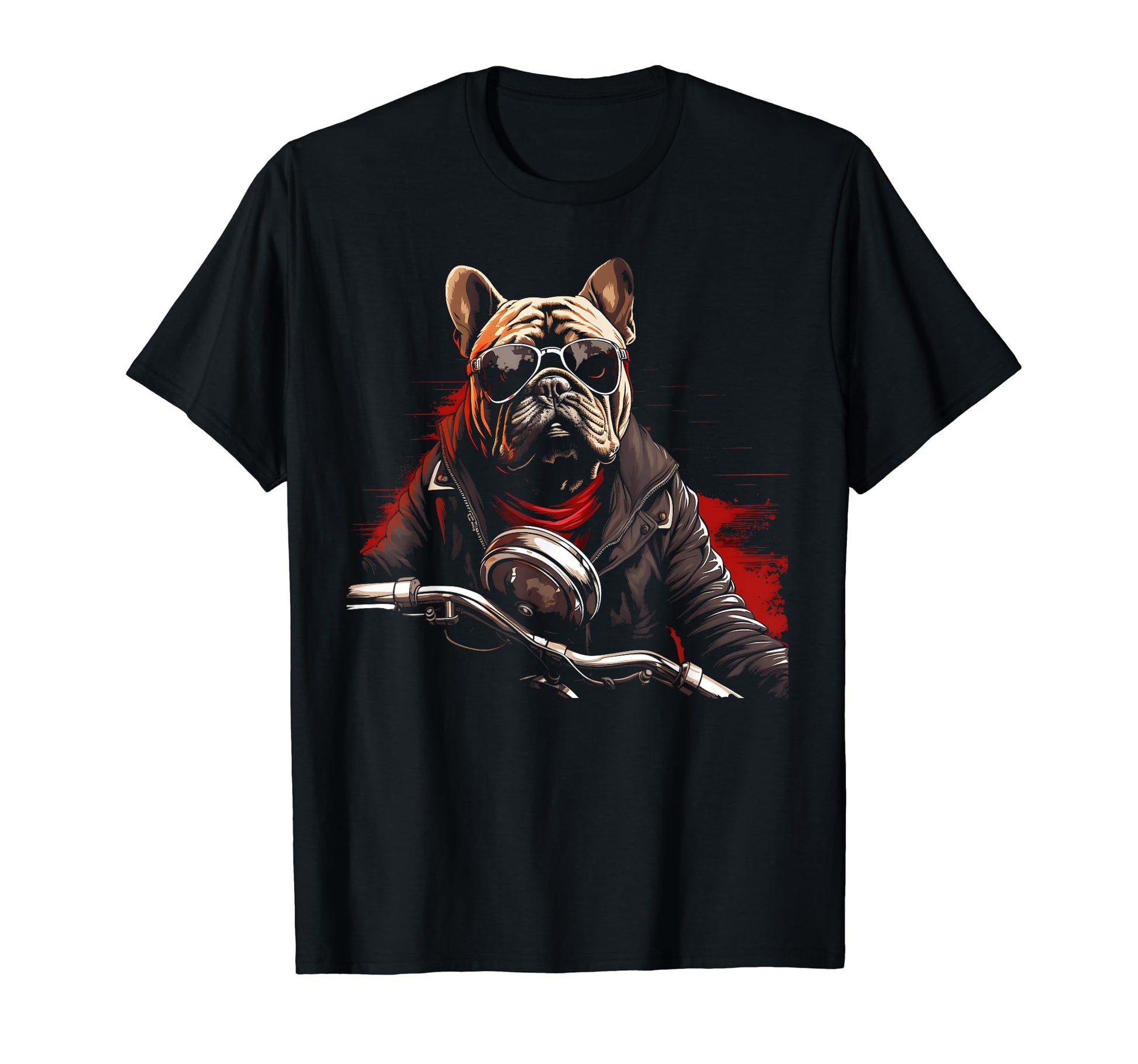 Motorcycle Dad Biker Dog Bulldog Dad T-Shirt - Novelty Apparel Unisex - T-Shirt, Sweatshirt, Hoodie