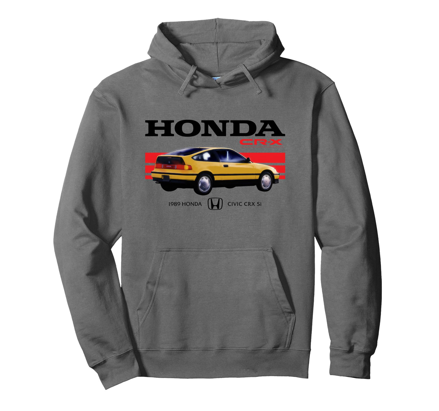 Honda Cr X 1989 Racing Stripe Civic Hoodie - Novelty Apparel for Adults - T-Shirt, Sweatshirt, Hoodie