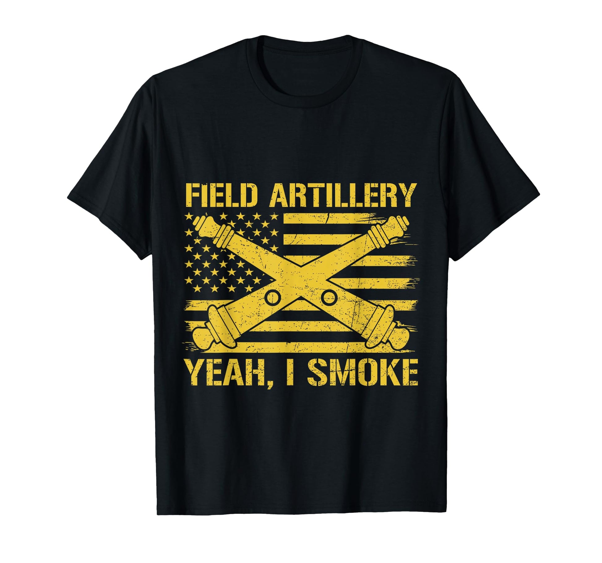 Funny Field Artillery Yeah I Smoke Flag T-Shirt - Unique Graphic Men Women - T-Shirt, Sweatshirt, Hoodie