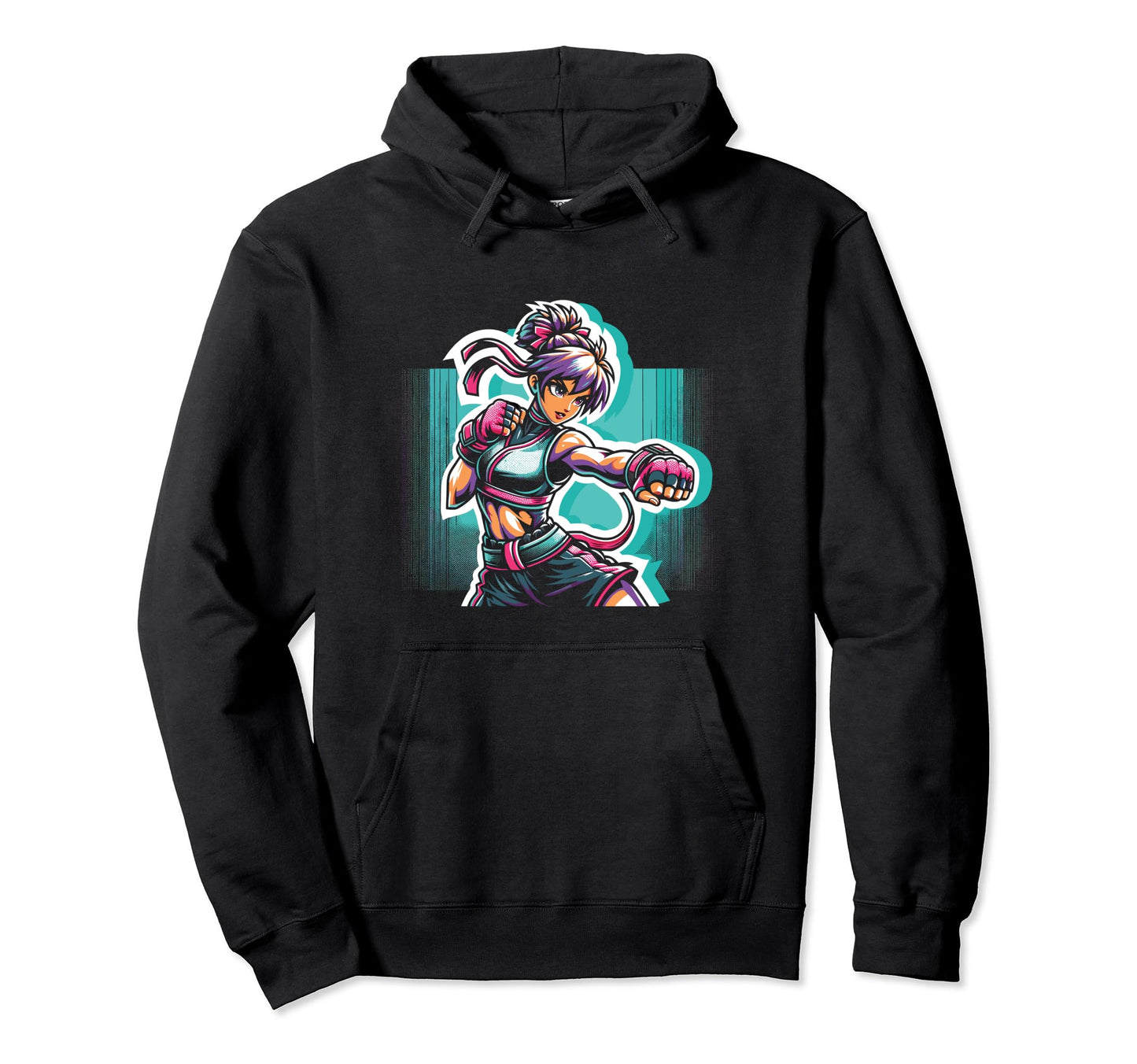 Anime Fighter Anime Gym Pop Art Hoodie - Unique Graphic Unisex - T-Shirt, Sweatshirt, Hoodie