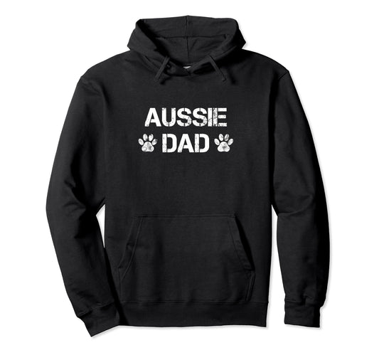 Aussie Dad Dog Paw Gift Hoodie - Minimalist Print for Adults - T-Shirt, Sweatshirt, Hoodie