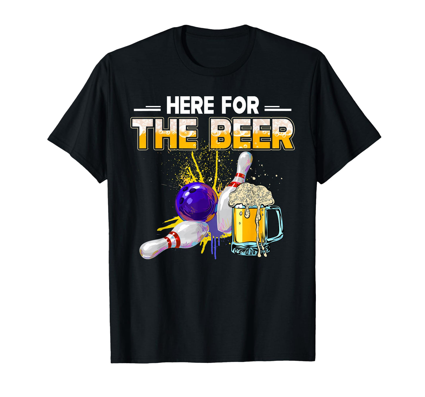Funny Bowling Hobby Here Beer Drinking T-Shirt - Unique Graphic for Adults - T-Shirt, Sweatshirt, Hoodie