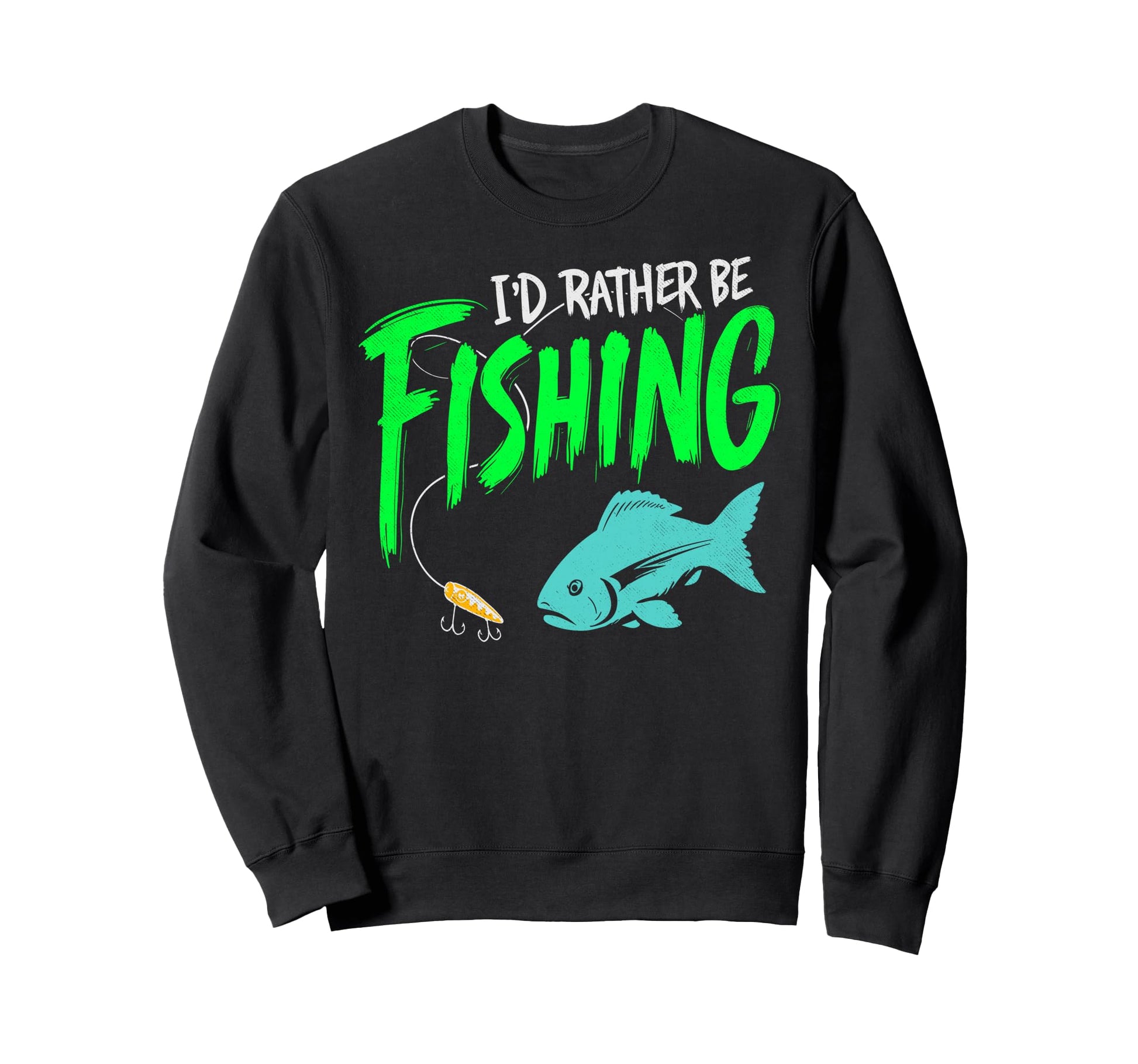 Id Rather Be Fishing Fish Sweatshirt - Minimalist Print Men Women - T-Shirt, Sweatshirt, Hoodie