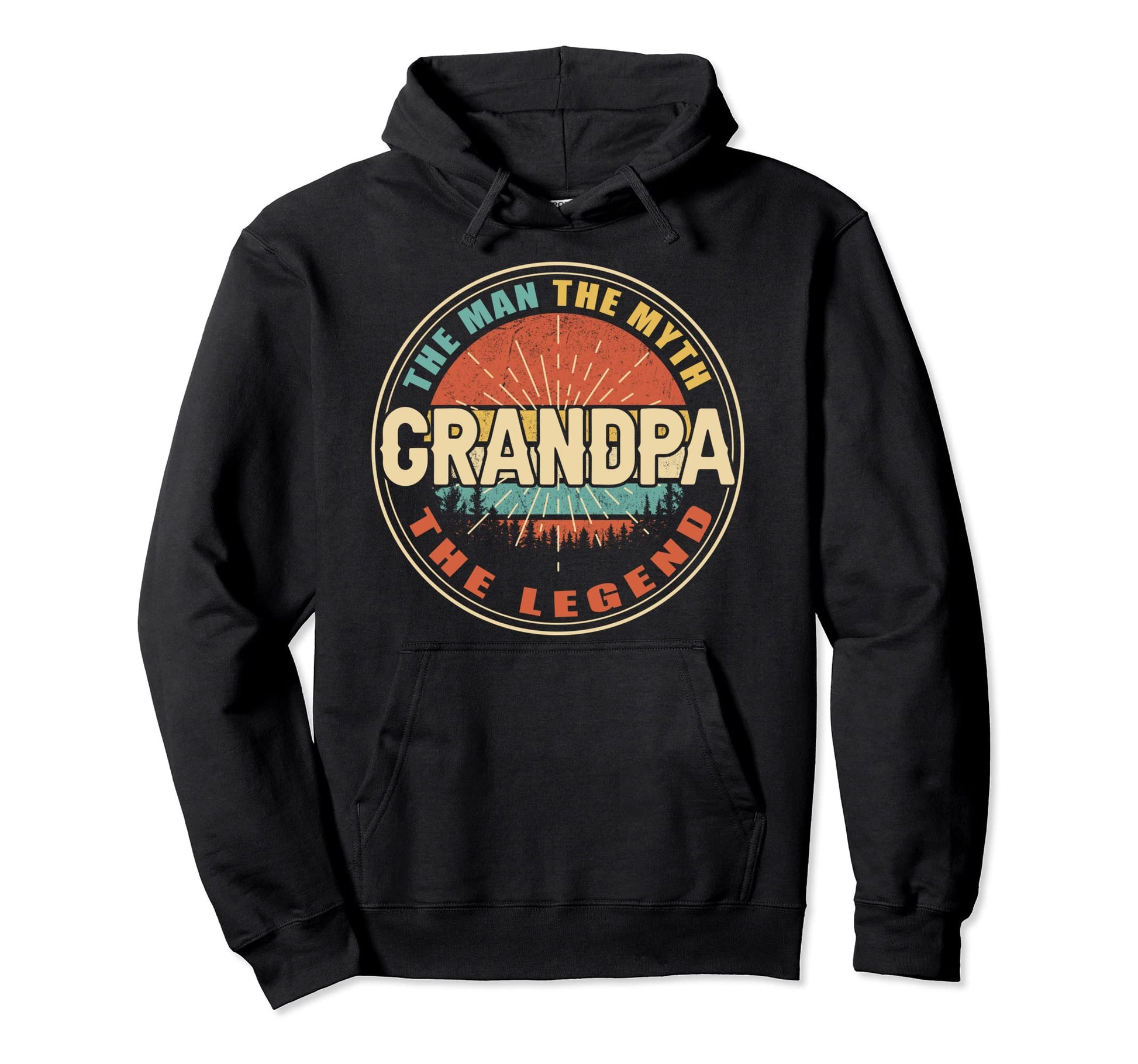 Grandpa Myth Legend Dad Fathers Day Hoodie - Casual Everyday Wear Unisex - T-Shirt, Sweatshirt, Hoodie