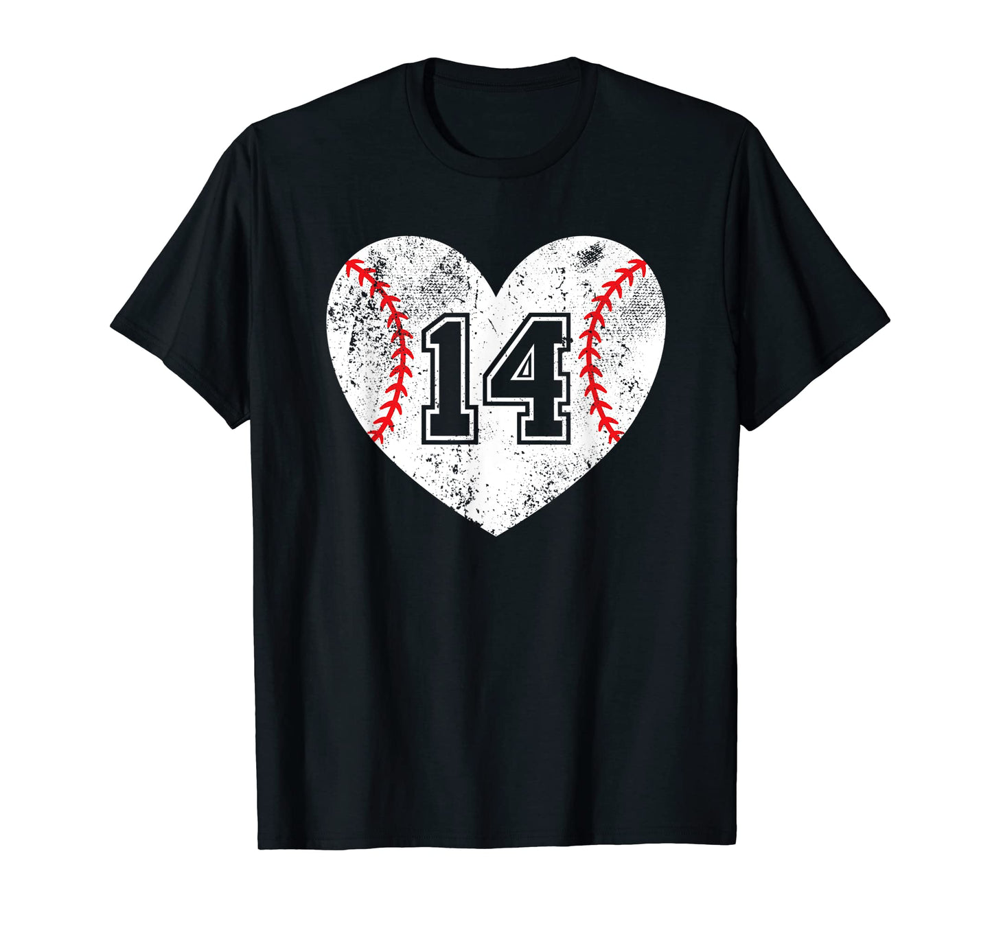 Baseball Heart Player 14 Baseball Mom T-Shirt - Novelty Apparel Men Women - T-Shirt, Sweatshirt, Hoodie