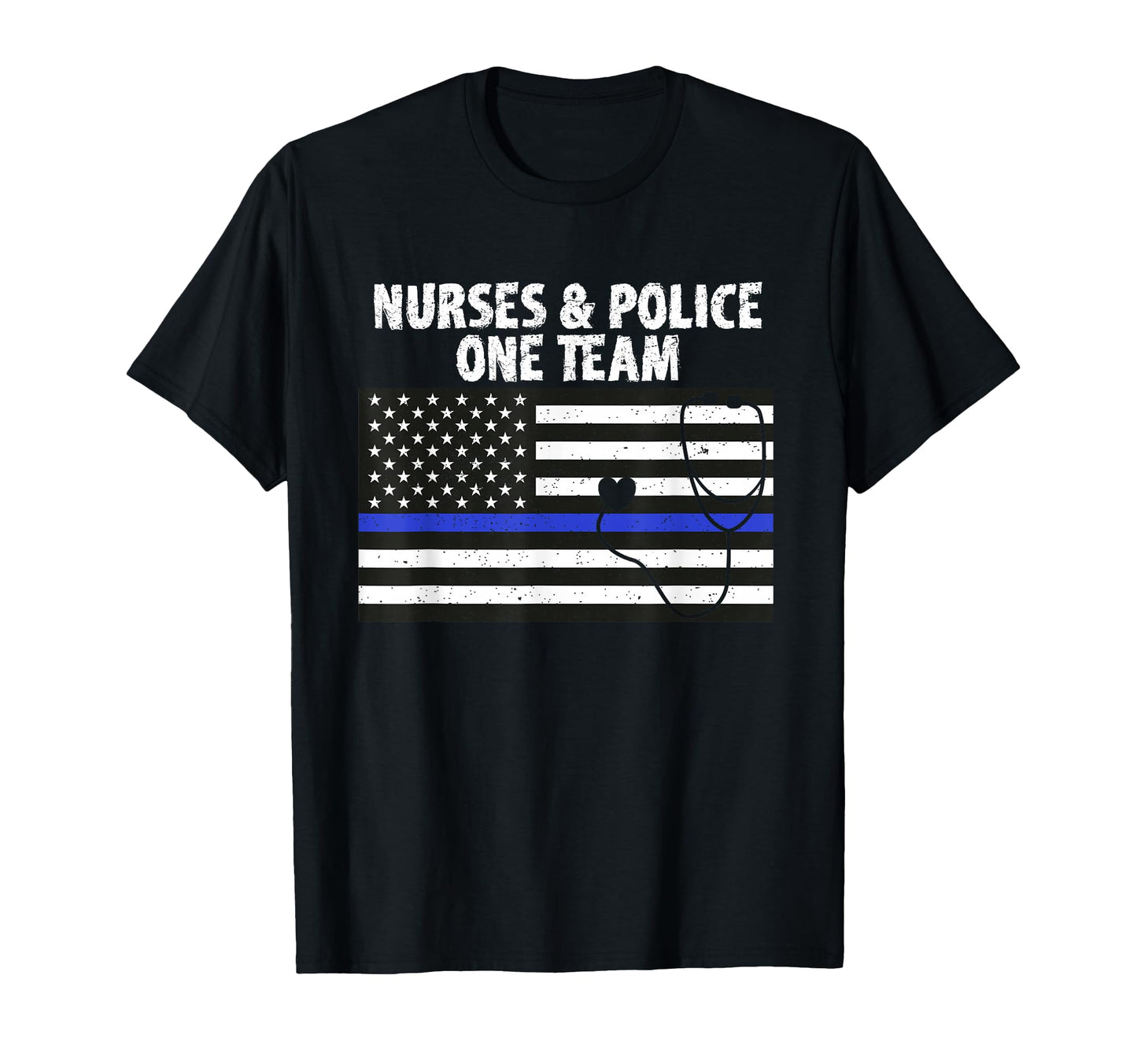 Thin Blue Line Nurse Police Cop T-Shirt - Fun Novelty Design Men Women - T-Shirt, Sweatshirt, Hoodie