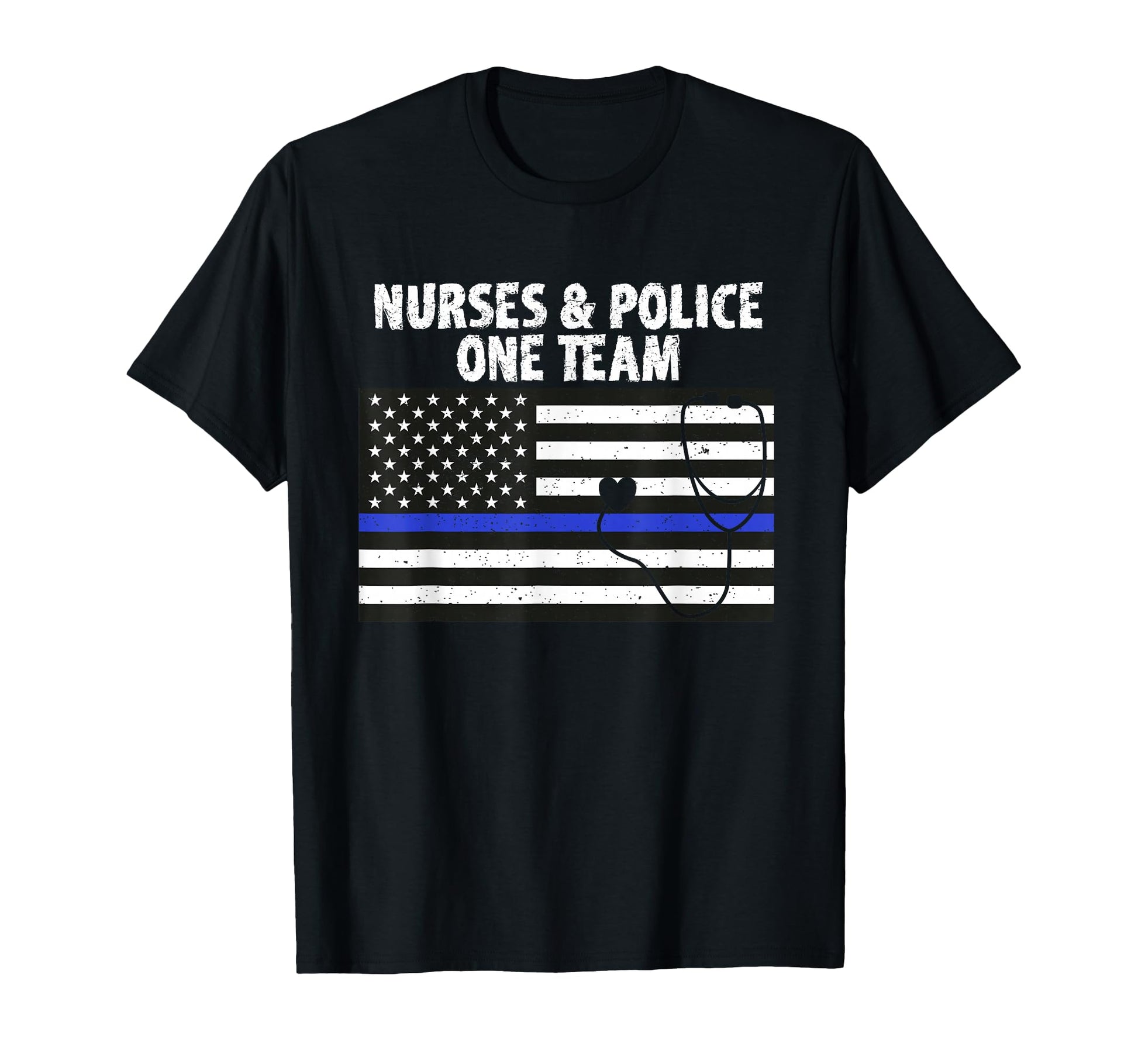 Thin Blue Line Nurse Police Cop T-Shirt - Fun Novelty Design Men Women - T-Shirt, Sweatshirt, Hoodie