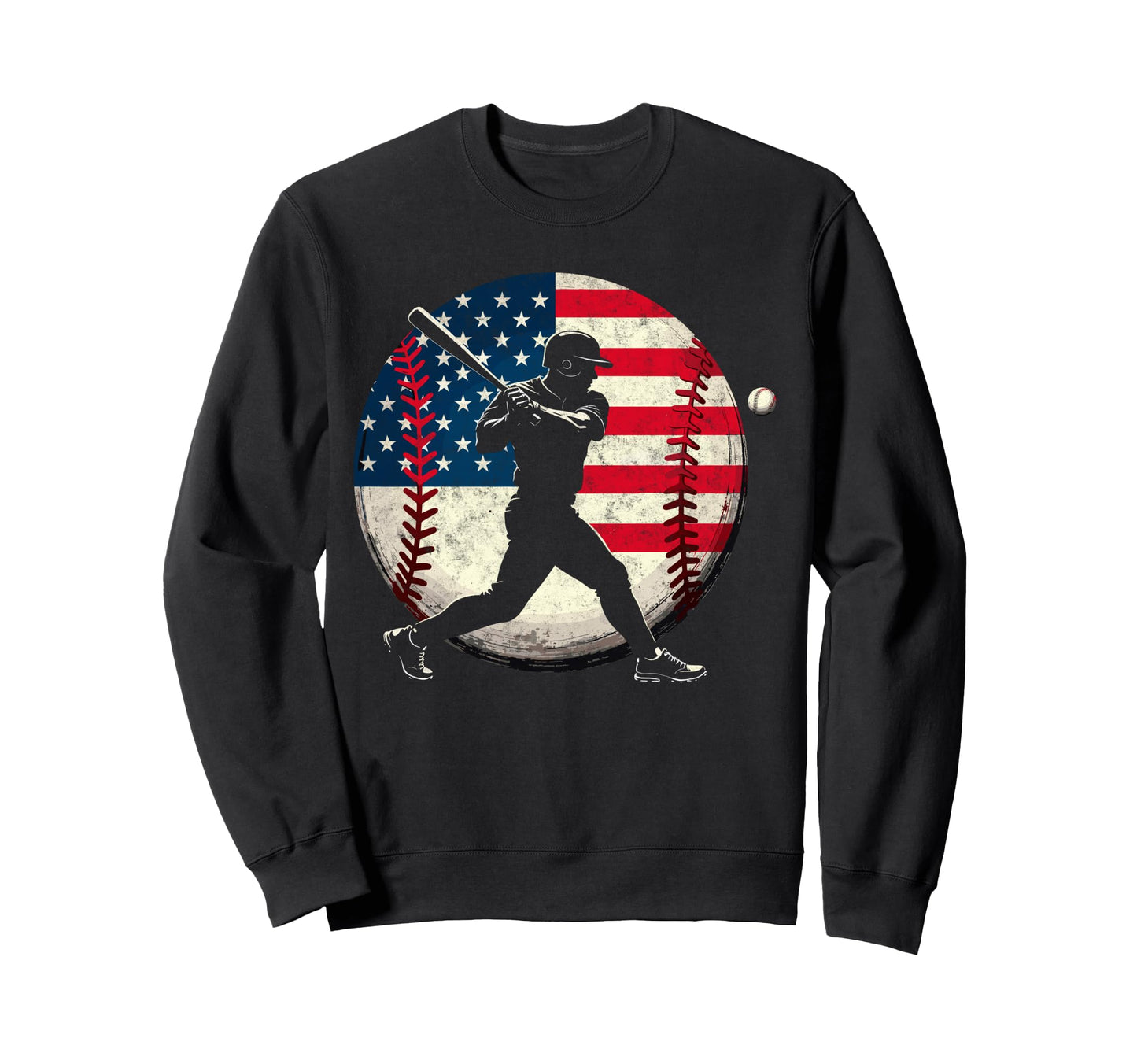 Baseball Us Flag Baseball Lover Dad Sweatshirt - Novelty Apparel Men Women - T-Shirt, Sweatshirt, Hoodie