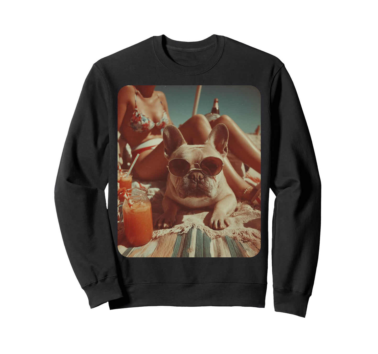 French Bulldog Hawaiian Sweatshirt - Aesthetic Graphic Men Women - T-Shirt, Sweatshirt, Hoodie