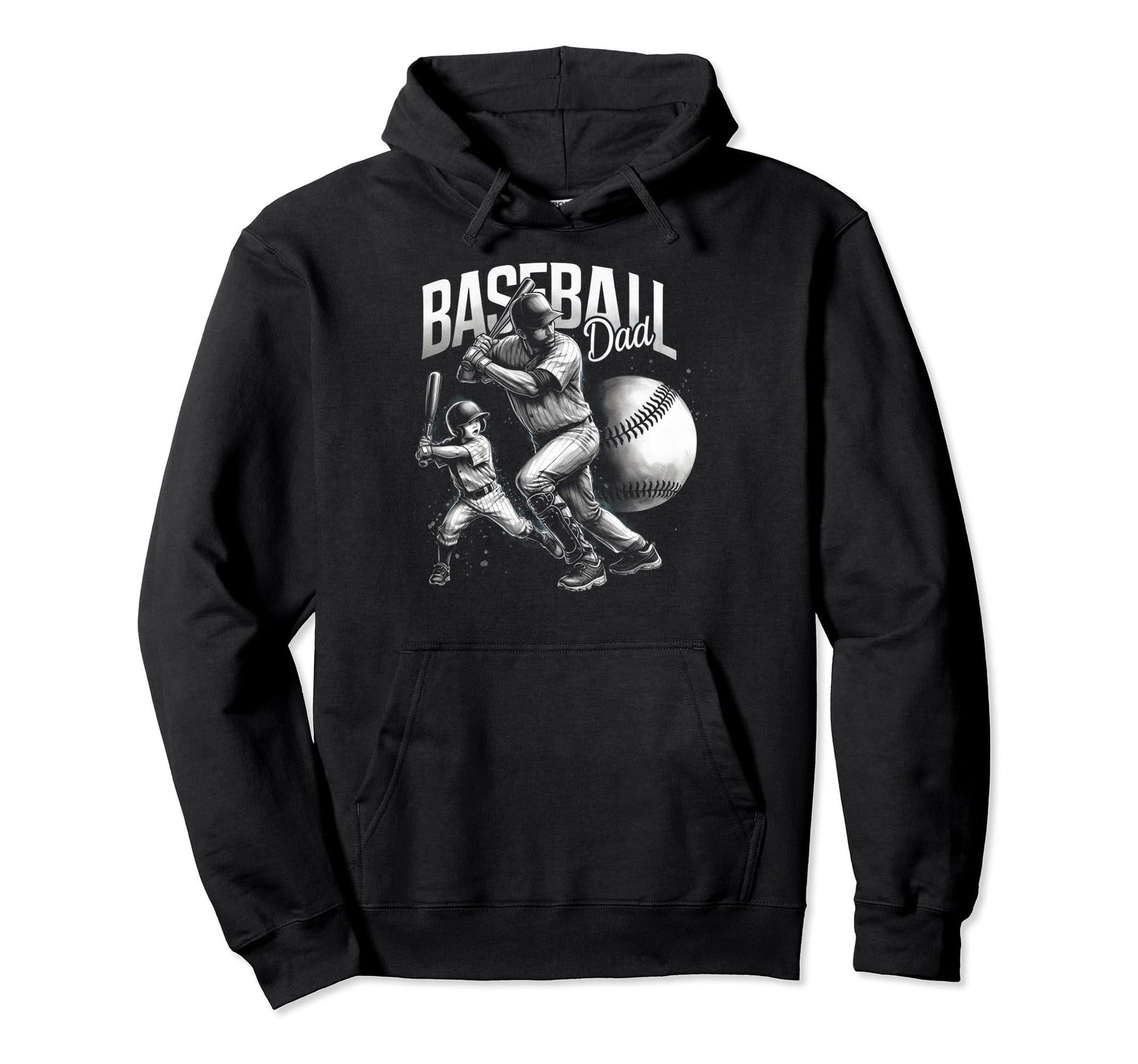 Baseball Dad Fathers Day Hoodie - Graphic Print Men Women - T-Shirt, Sweatshirt, Hoodie