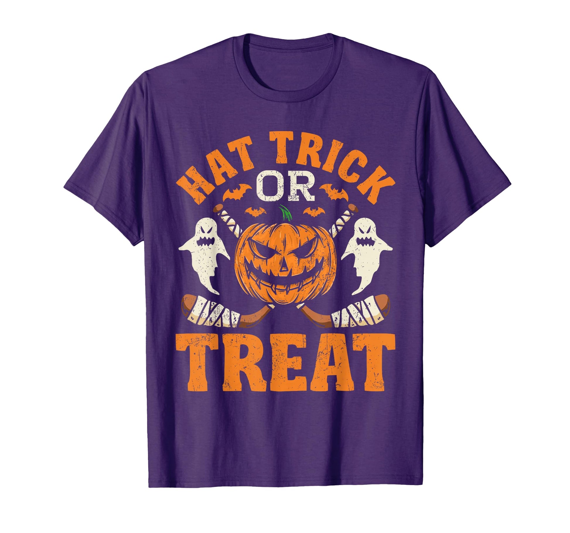 Hat Trick Or Treat Ice Hockey Player T-Shirt - Custom Art Print Men Women - T-Shirt, Sweatshirt, Hoodie