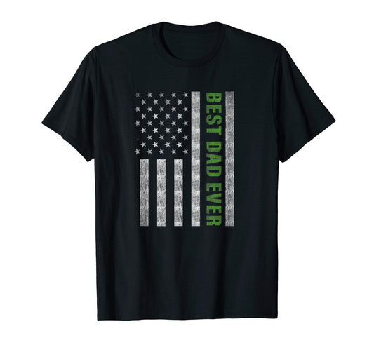 Best Dad Ever Military Dad Thin Green T-Shirt - Minimalist Print Unisex - T-Shirt, Sweatshirt, Hoodie