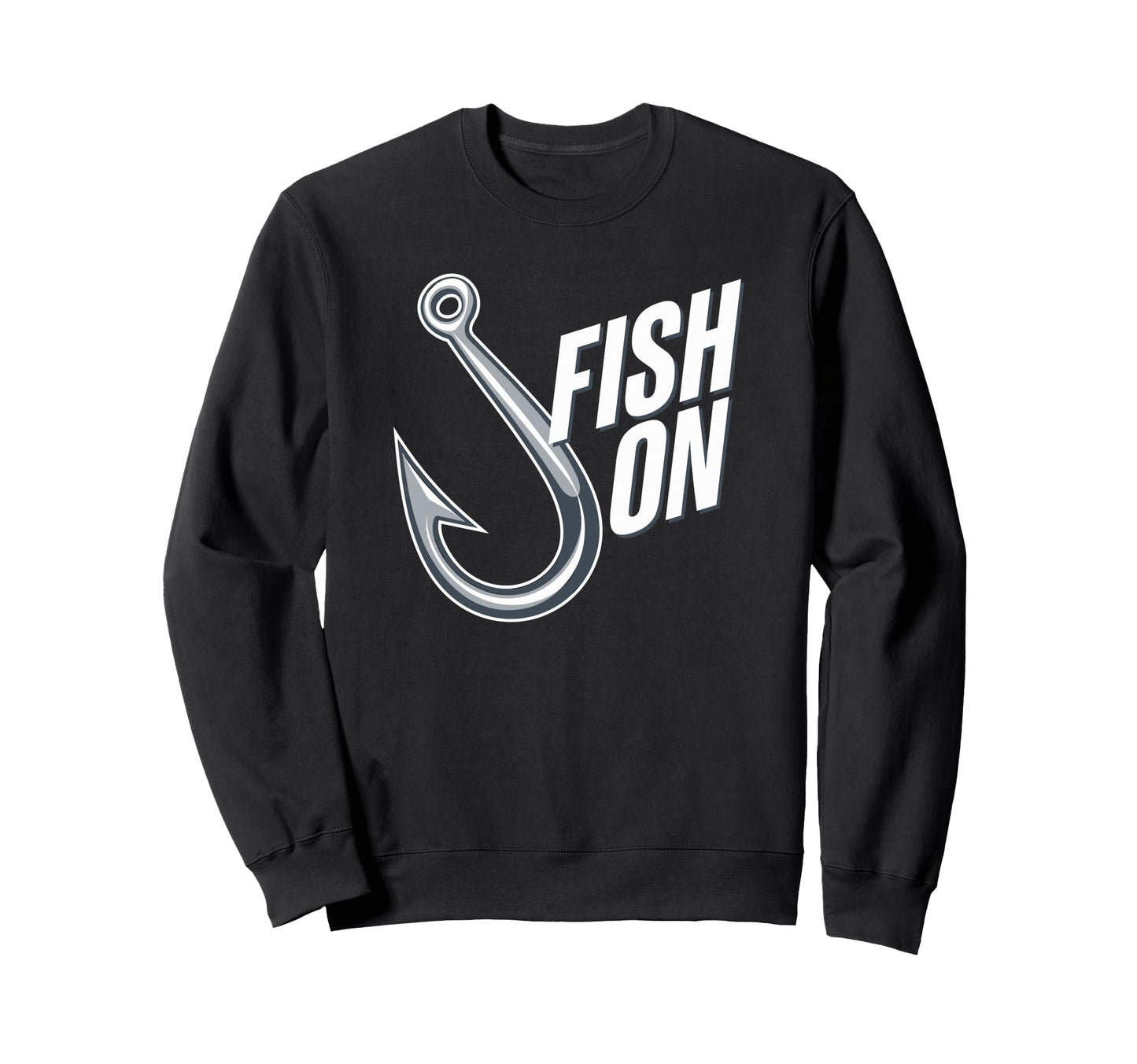 Fish Fishing Hook Fish Fun Sweatshirt - Minimalist Print for Adults - T-Shirt, Sweatshirt, Hoodie