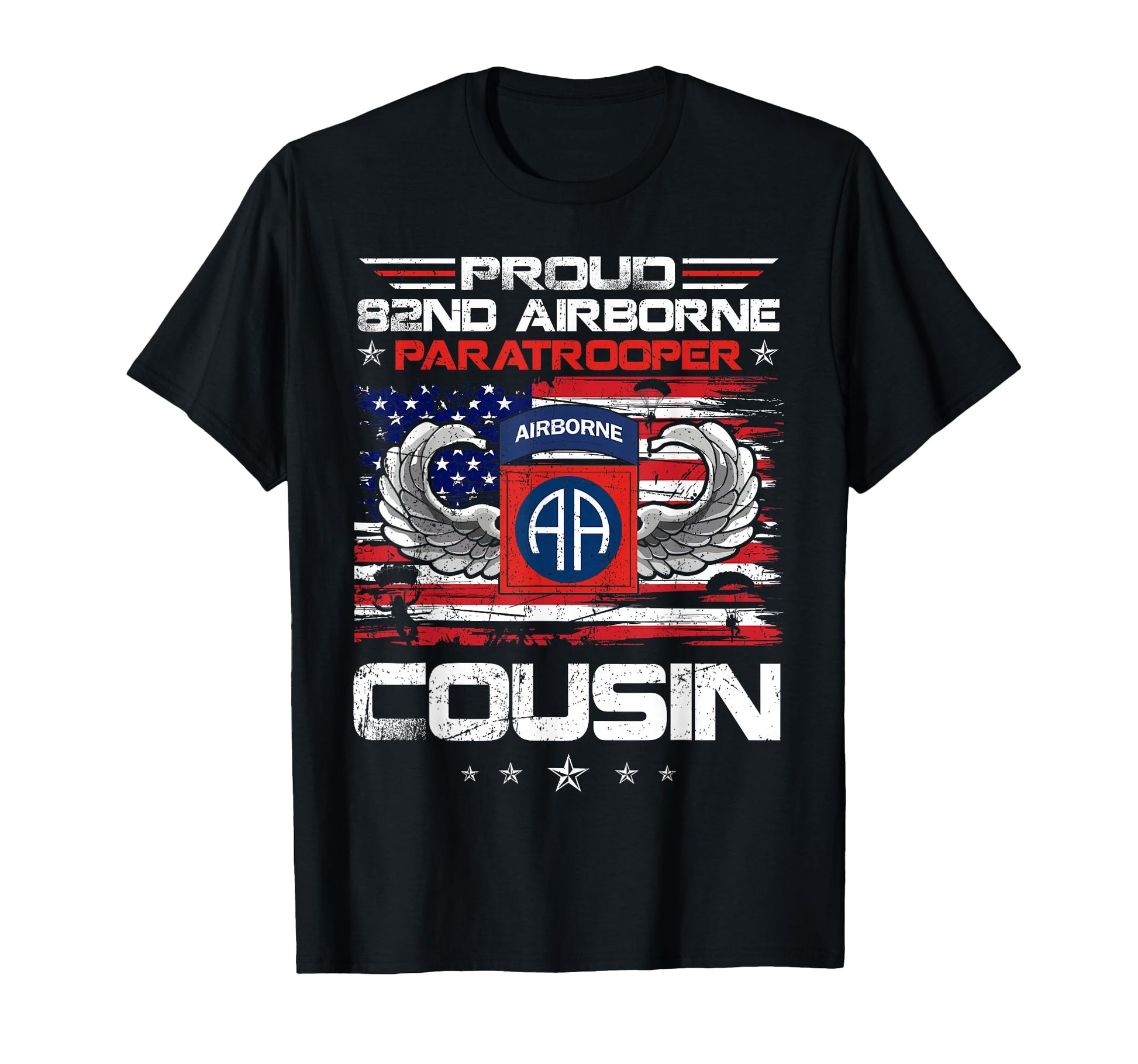 Proud 82Nd Airborne Paratrooper T-Shirt - Fun Novelty Design for Adults - T-Shirt, Sweatshirt, Hoodie