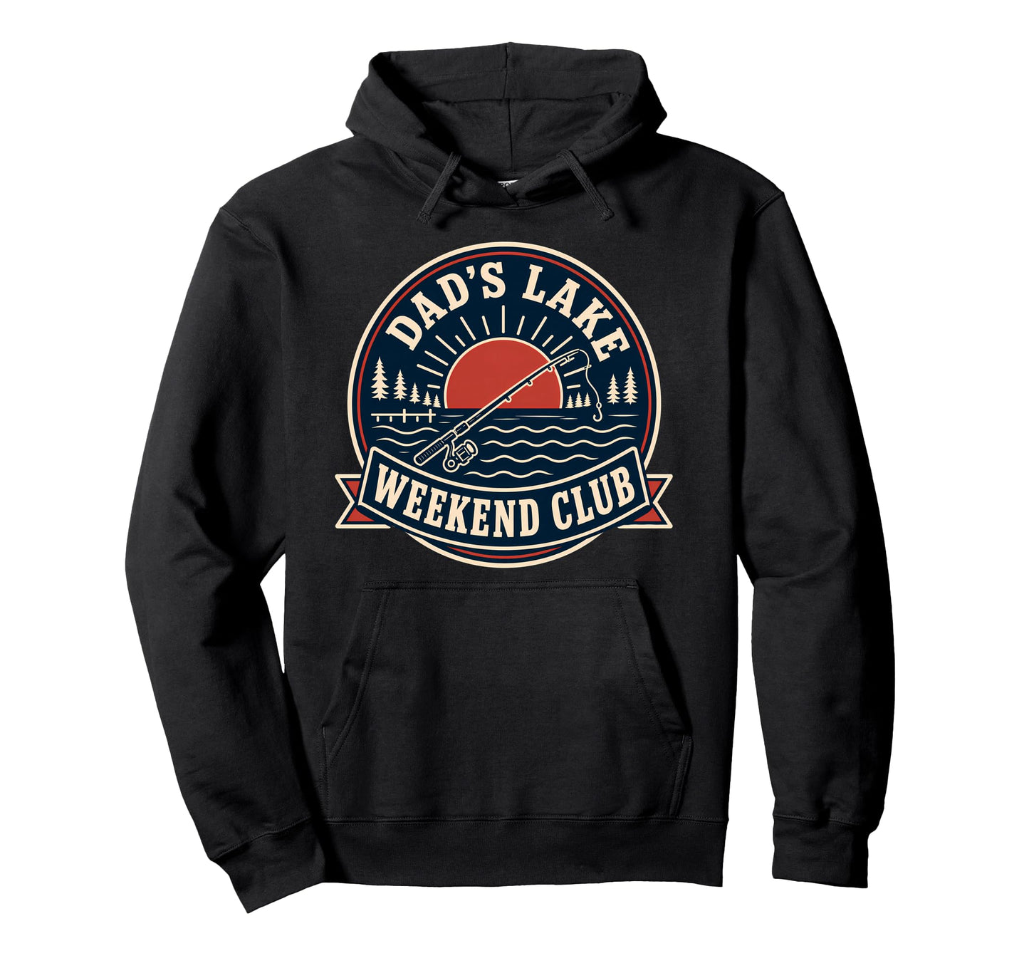 Dads Lake Weekend Club Fishing Fathers Day Hoodie - Trendy Graphic Unisex - T-Shirt, Sweatshirt, Hoodie