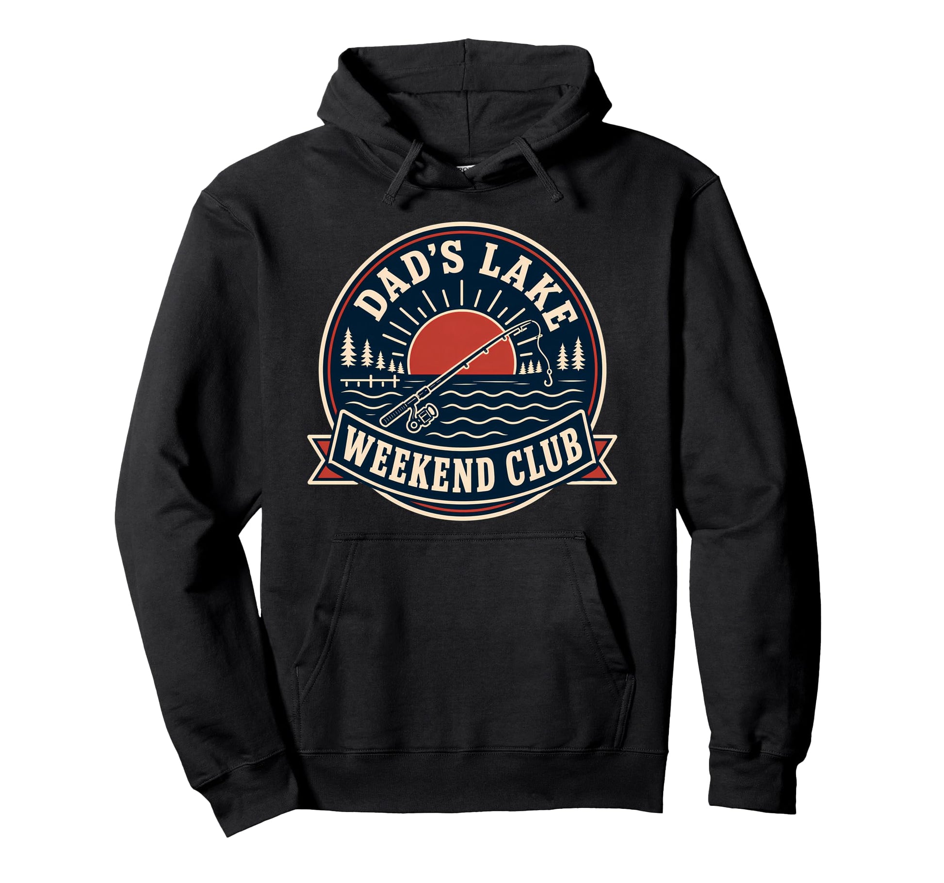Dads Lake Weekend Club Fishing Fathers Day Hoodie - Trendy Graphic Unisex - T-Shirt, Sweatshirt, Hoodie