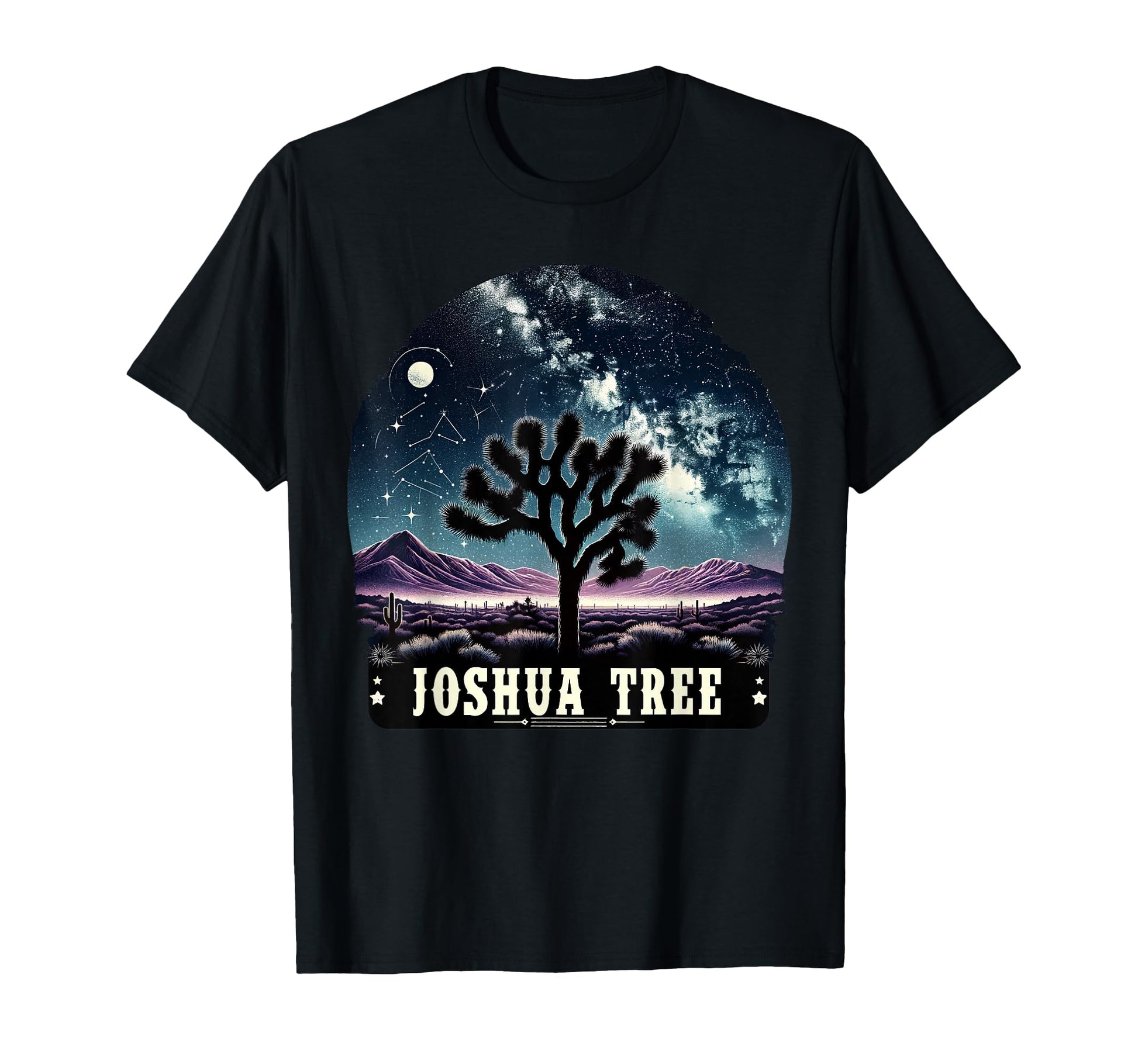 Joshua Tree National Park Night Scene T-Shirt - Novelty Apparel Men Women - T-Shirt, Sweatshirt, Hoodie