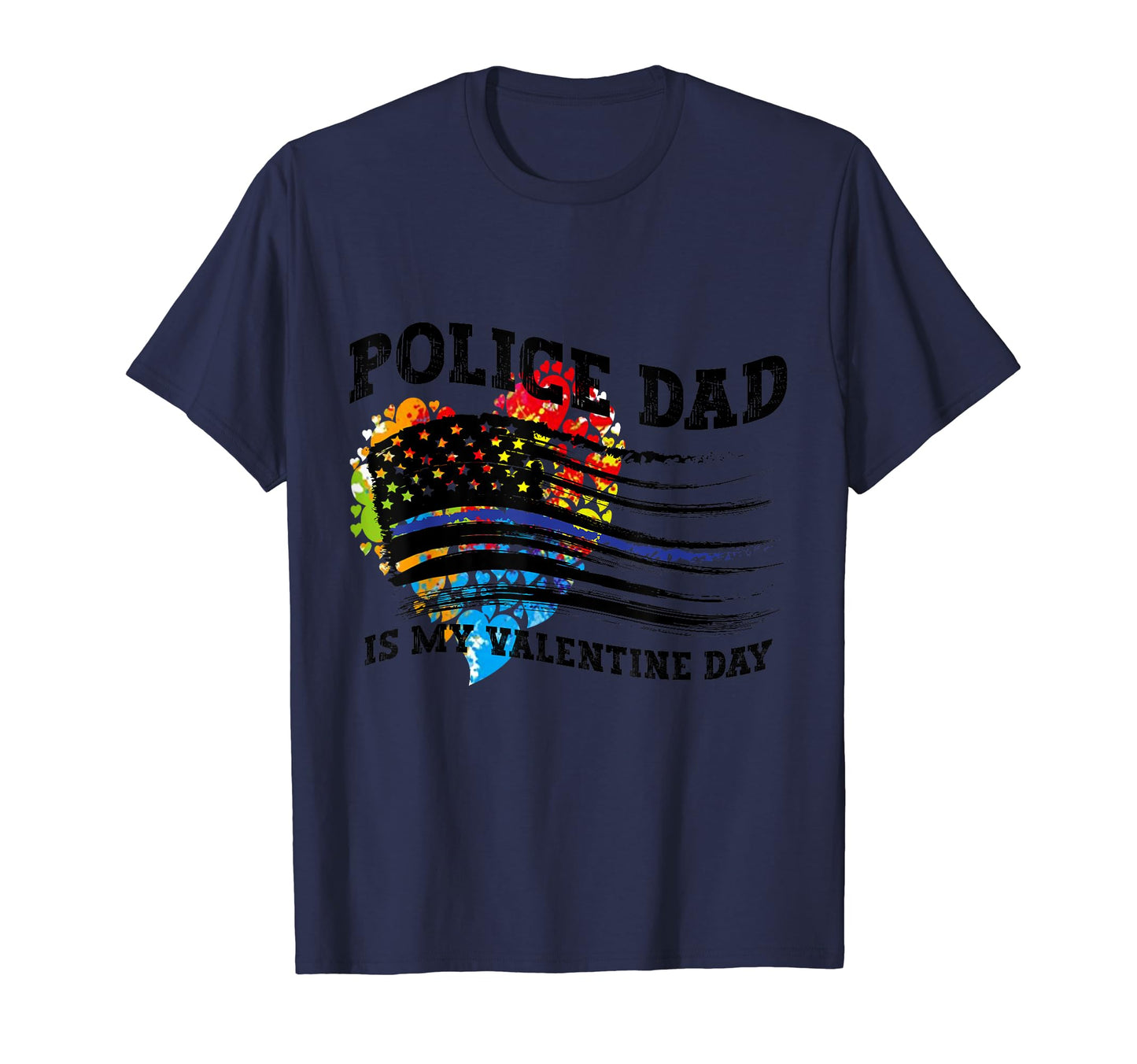 Police Valentines Police Dad Gift T-Shirt - Minimalist Print Men Women - T-Shirt, Sweatshirt, Hoodie