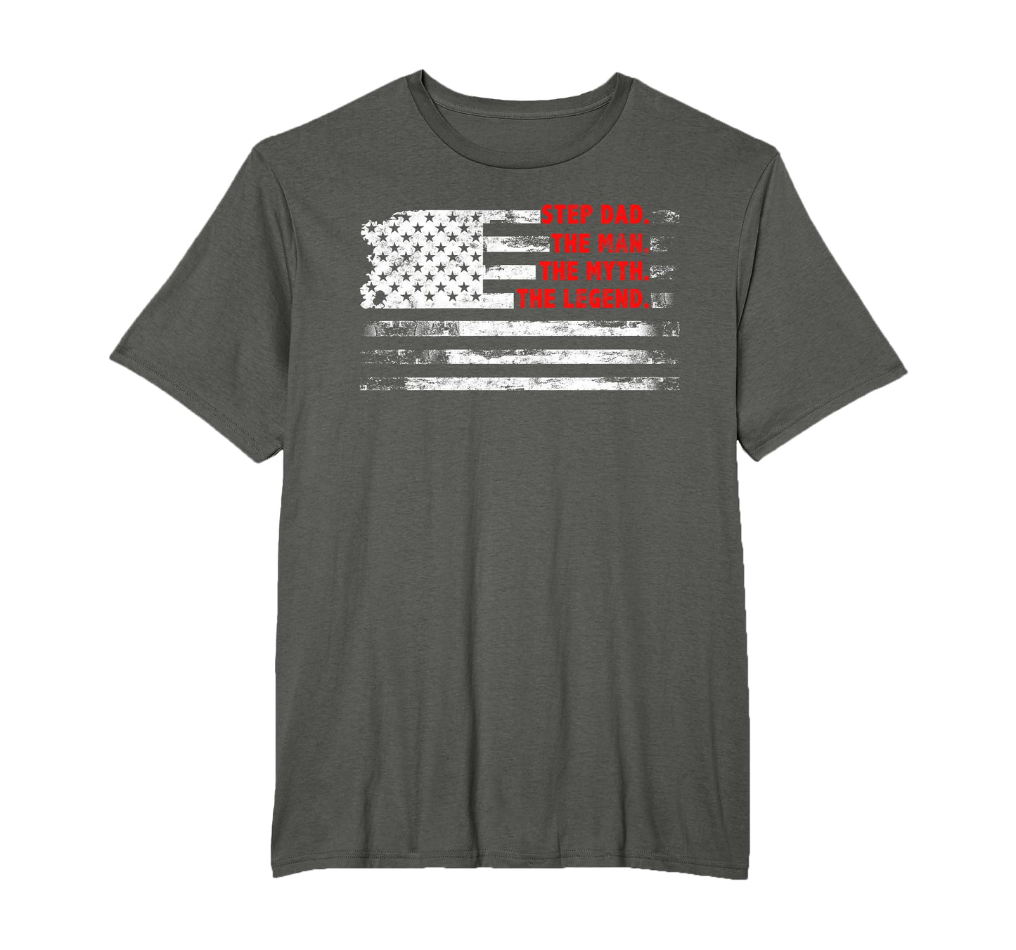 Step Dad Myth Legend American Usa Flag T-Shirt - Minimalist Print Unisex - T-Shirt, Sweatshirt, Hoodie