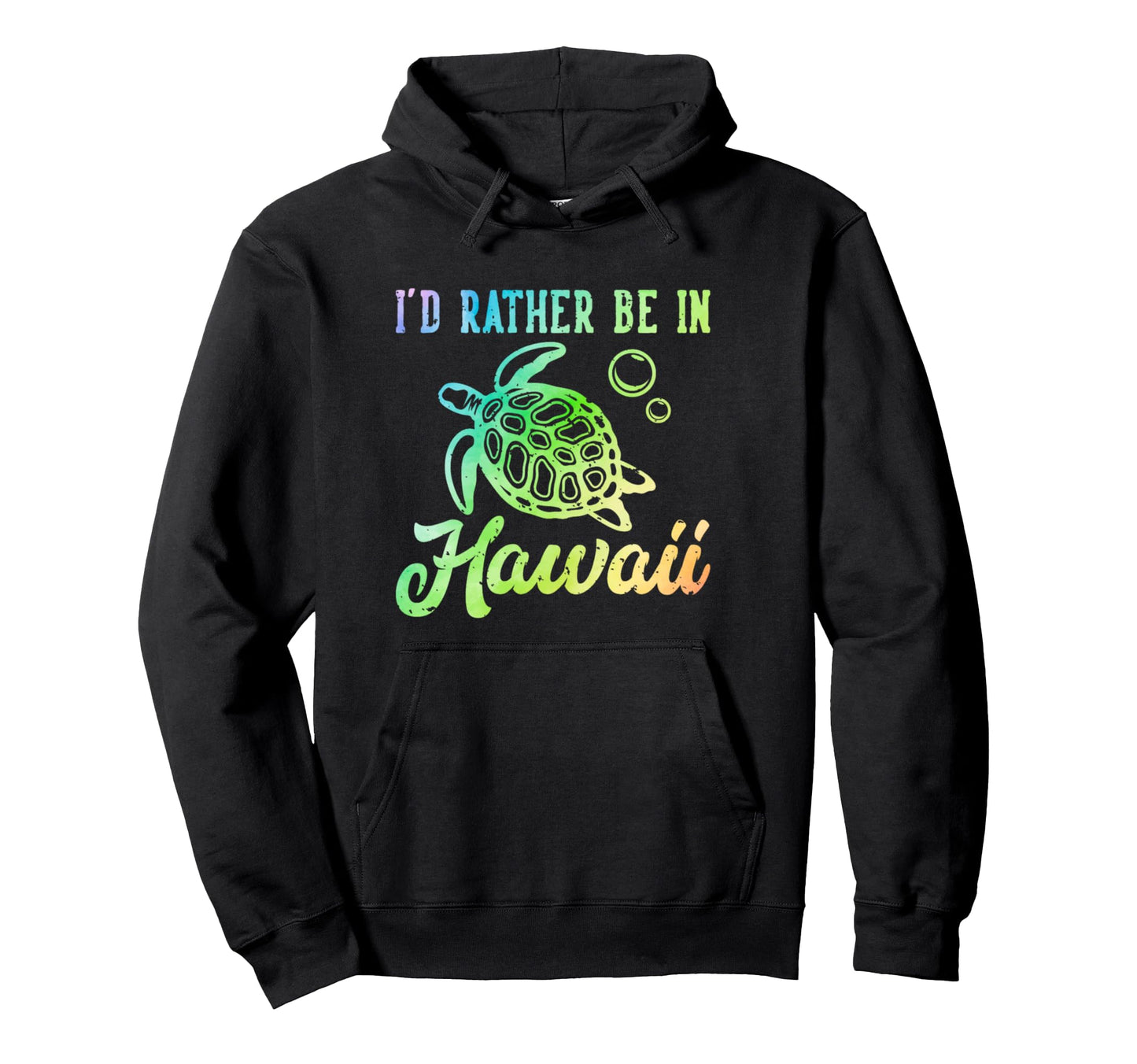 Rather Be Hawaii Honu Rainbow Tie Dye Hoodie - Novelty Apparel Men Women - T-Shirt, Sweatshirt, Hoodie