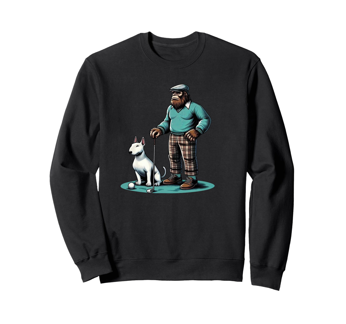 English Bull Terrier Bigfoot Sweatshirt - Aesthetic Graphic Unisex - T-Shirt, Sweatshirt, Hoodie