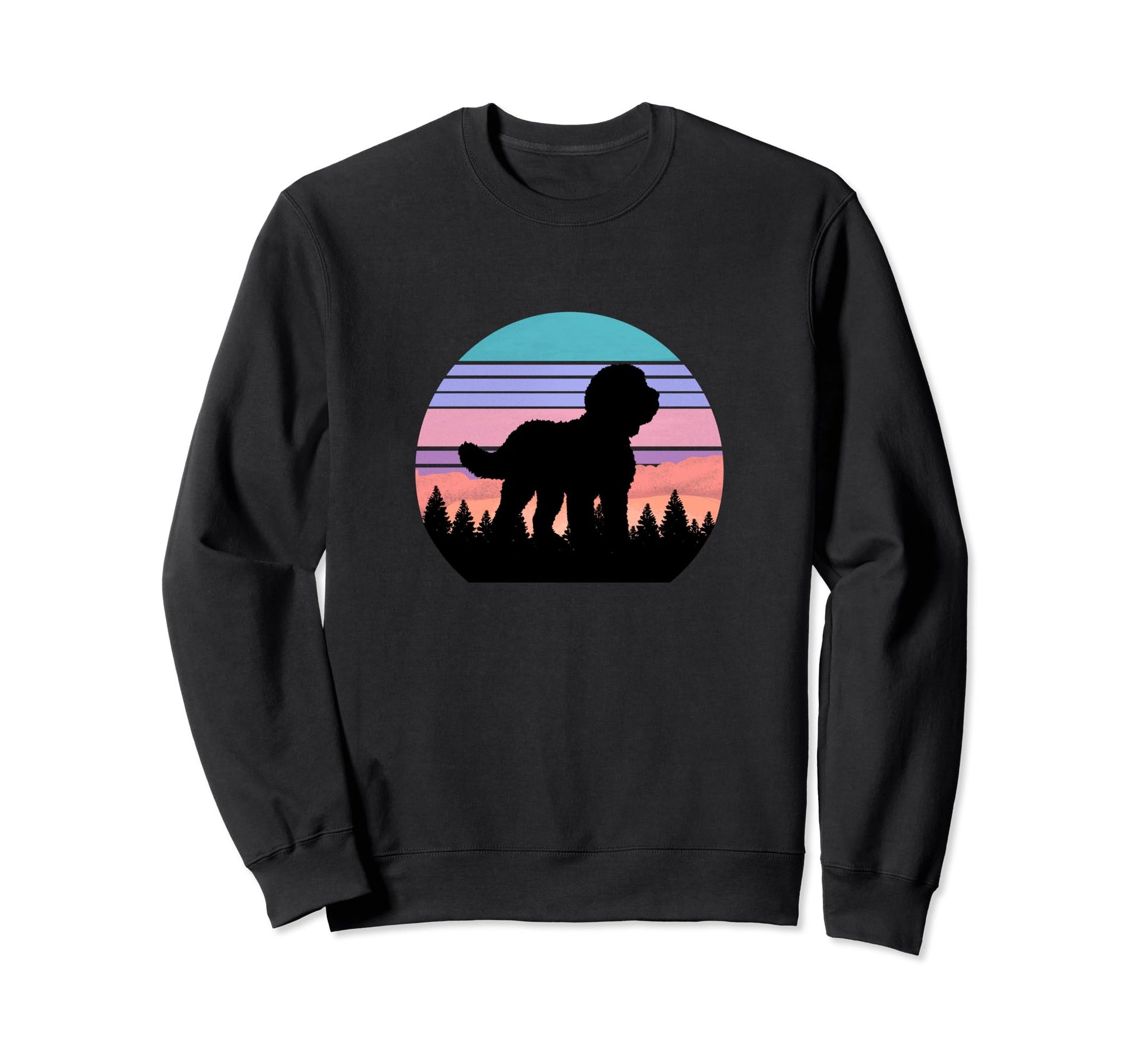 Sheepadoodle Dog Sunset Sweatshirt - Casual Everyday Wear for Adults - T-Shirt, Sweatshirt, Hoodie