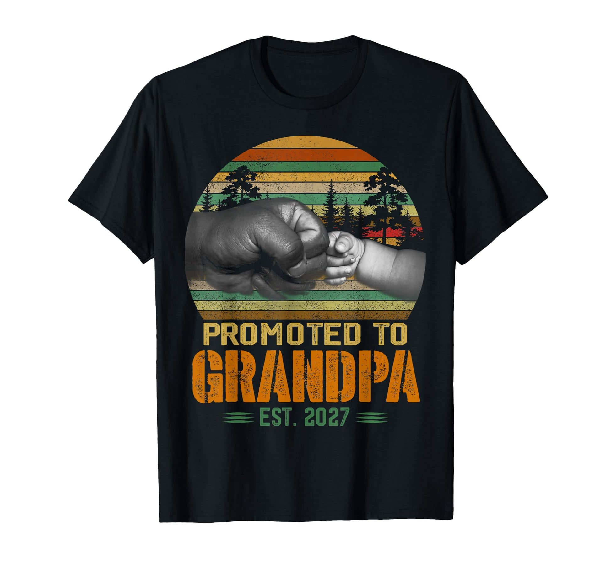 Promoted To Grandpa Est 2027 New Dad T-Shirt - Graphic Print for Adults - T-Shirt, Sweatshirt, Hoodie