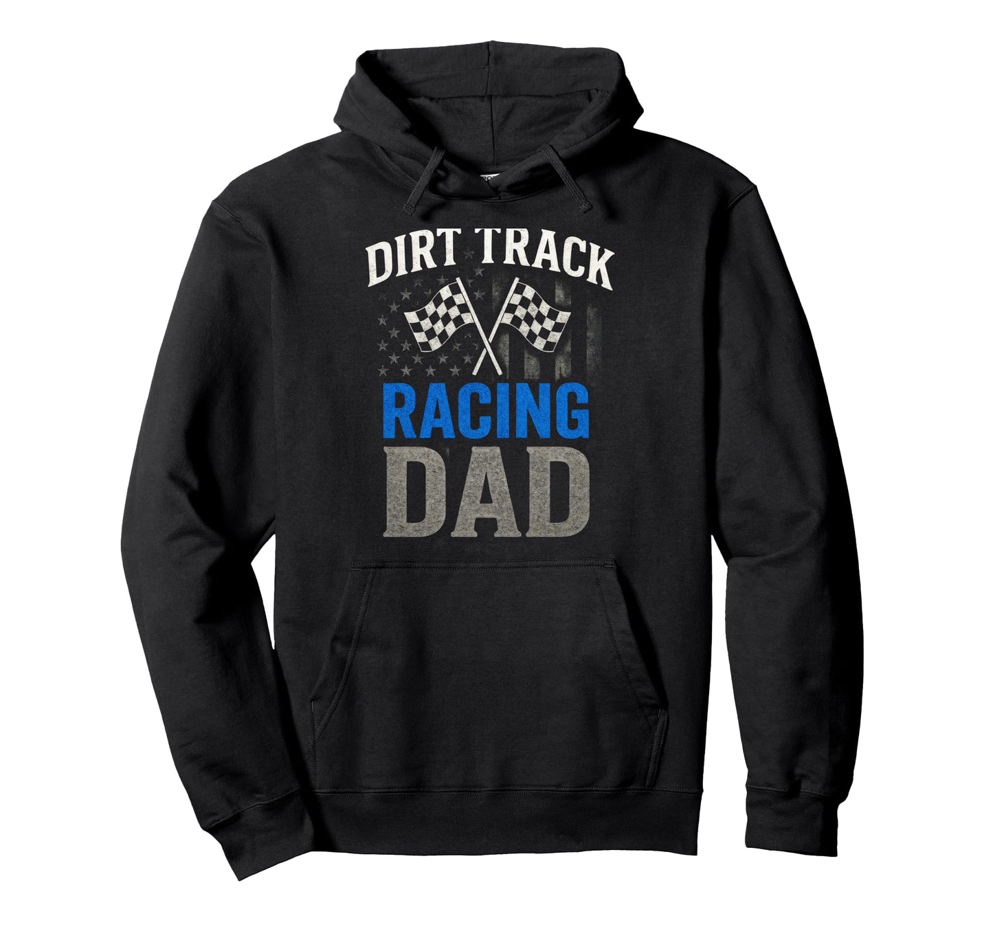 Dirt Track Racing Dad American Flag Biker Hoodie - Unique Graphic Men Women - T-Shirt, Sweatshirt, Hoodie