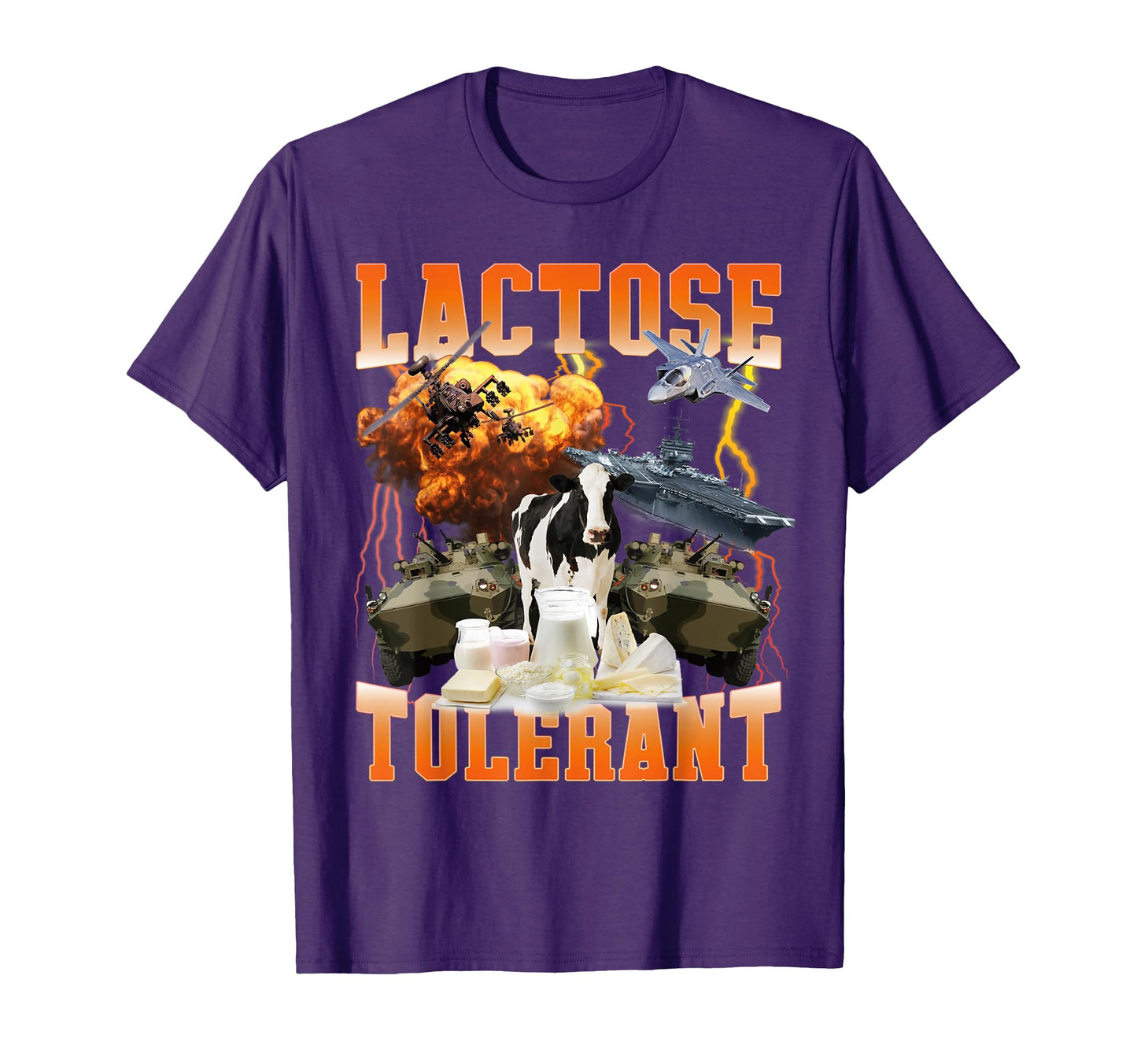 Funny Lactose Tolerant Meme Sarcastic T-Shirt - Graphic Print for Adults - T-Shirt, Sweatshirt, Hoodie