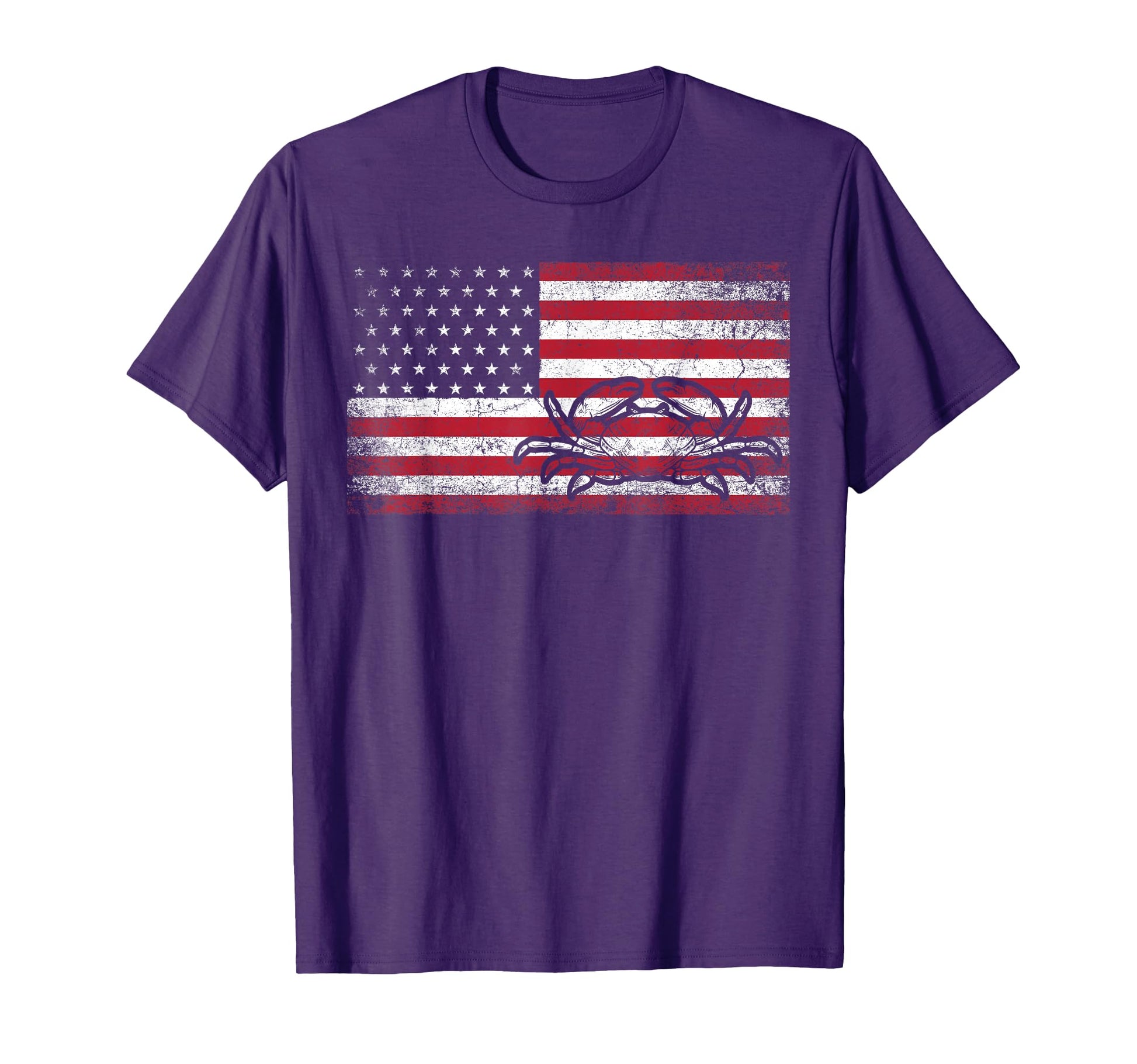 Crab Fisherman American Flag 4Th T-Shirt - Casual Everyday Wear Unisex - T-Shirt, Sweatshirt, Hoodie