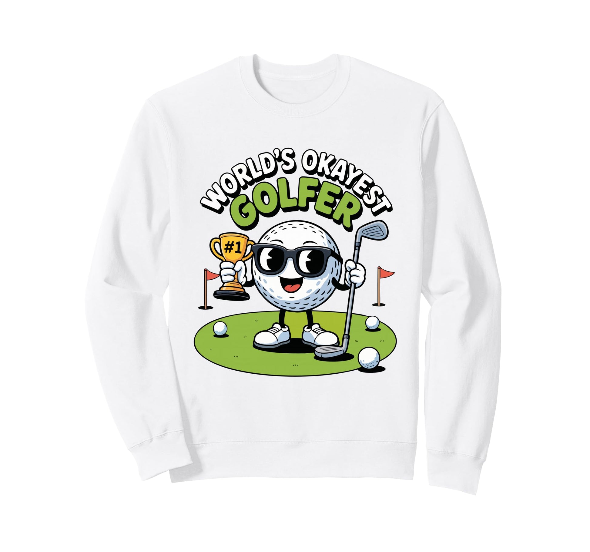 Worlds Okayest Golfer Ball Trophy Sweatshirt - Streetwear Style for Adults - T-Shirt, Sweatshirt, Hoodie