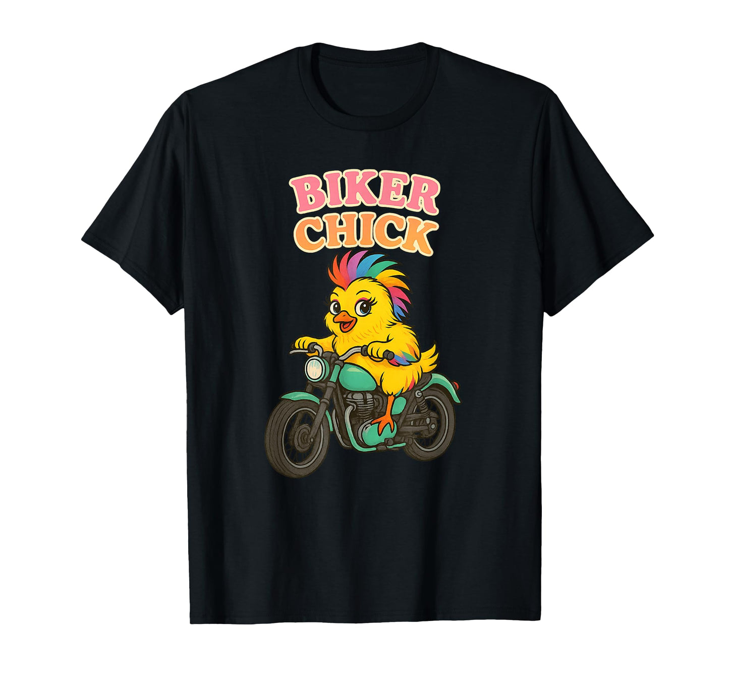 Rainbow Biker Chick Feminine Motorcycle T-Shirt - Novelty Apparel Unisex - T-Shirt, Sweatshirt, Hoodie