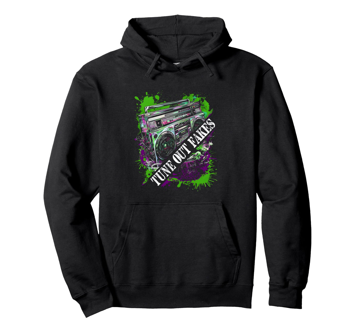 Boombox Graffiti Tune Fakes Out Clever Hoodie - Streetwear Style Unisex - T-Shirt, Sweatshirt, Hoodie