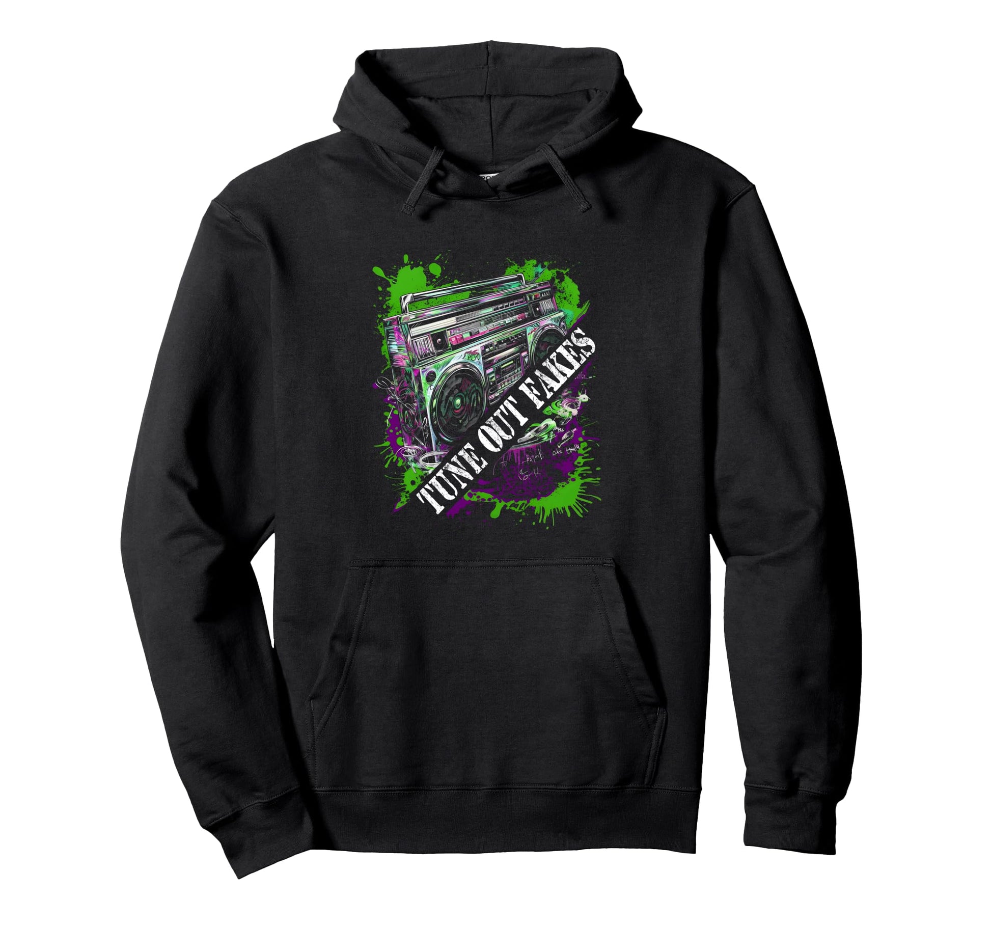Boombox Graffiti Tune Fakes Out Clever Hoodie - Streetwear Style Unisex - T-Shirt, Sweatshirt, Hoodie